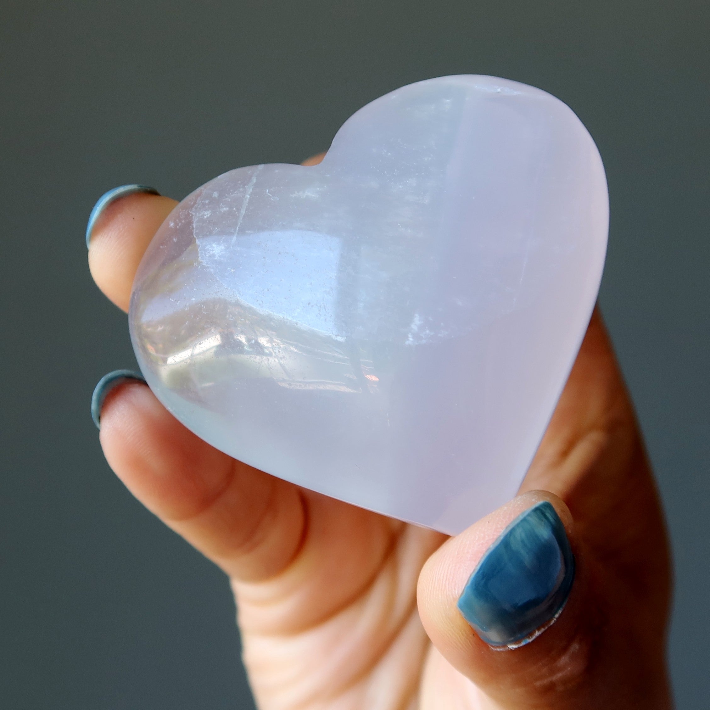 Fluorite Heart Lavender Yttrium Love Crystal