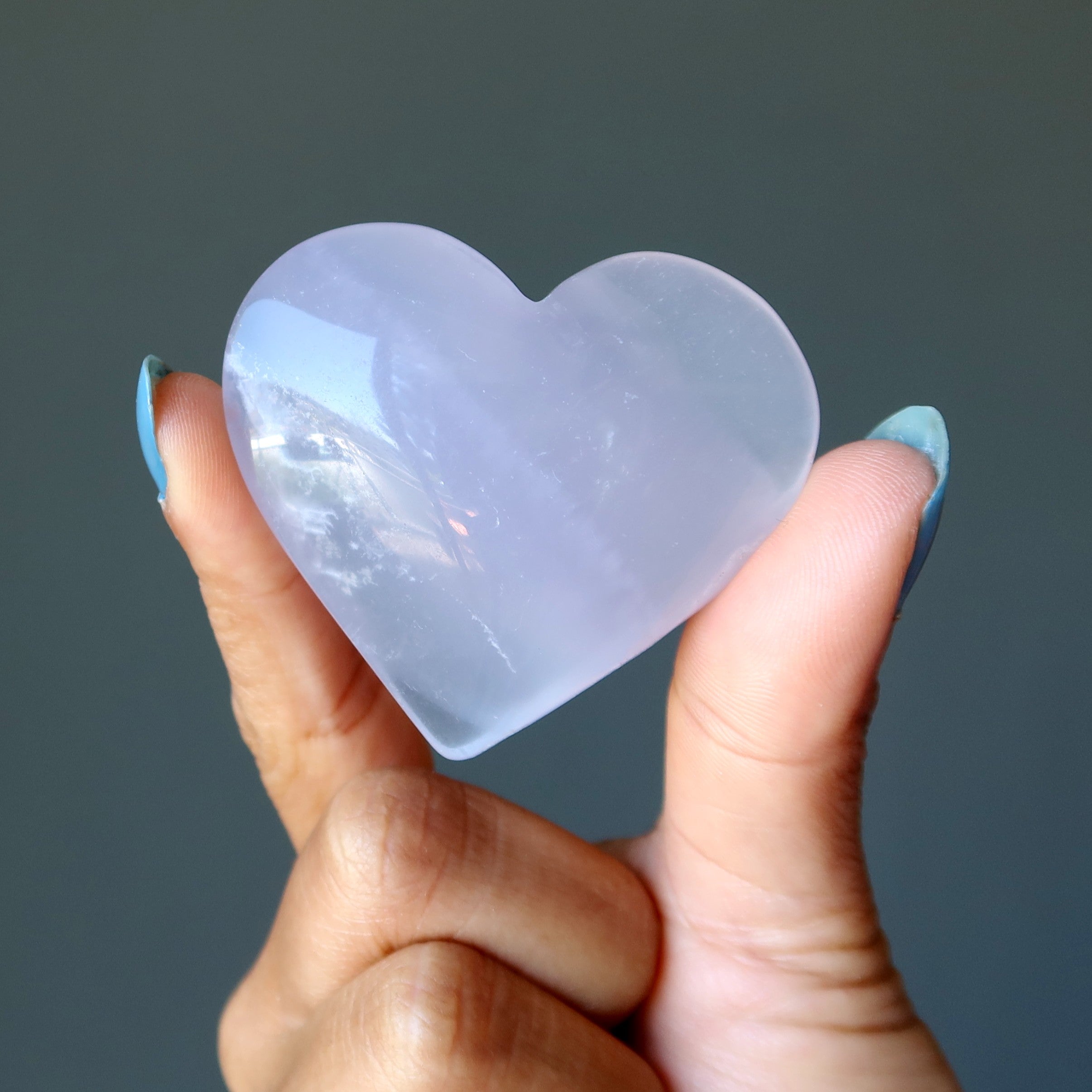 Fluorite Heart Lavender Yttrium Love Crystal