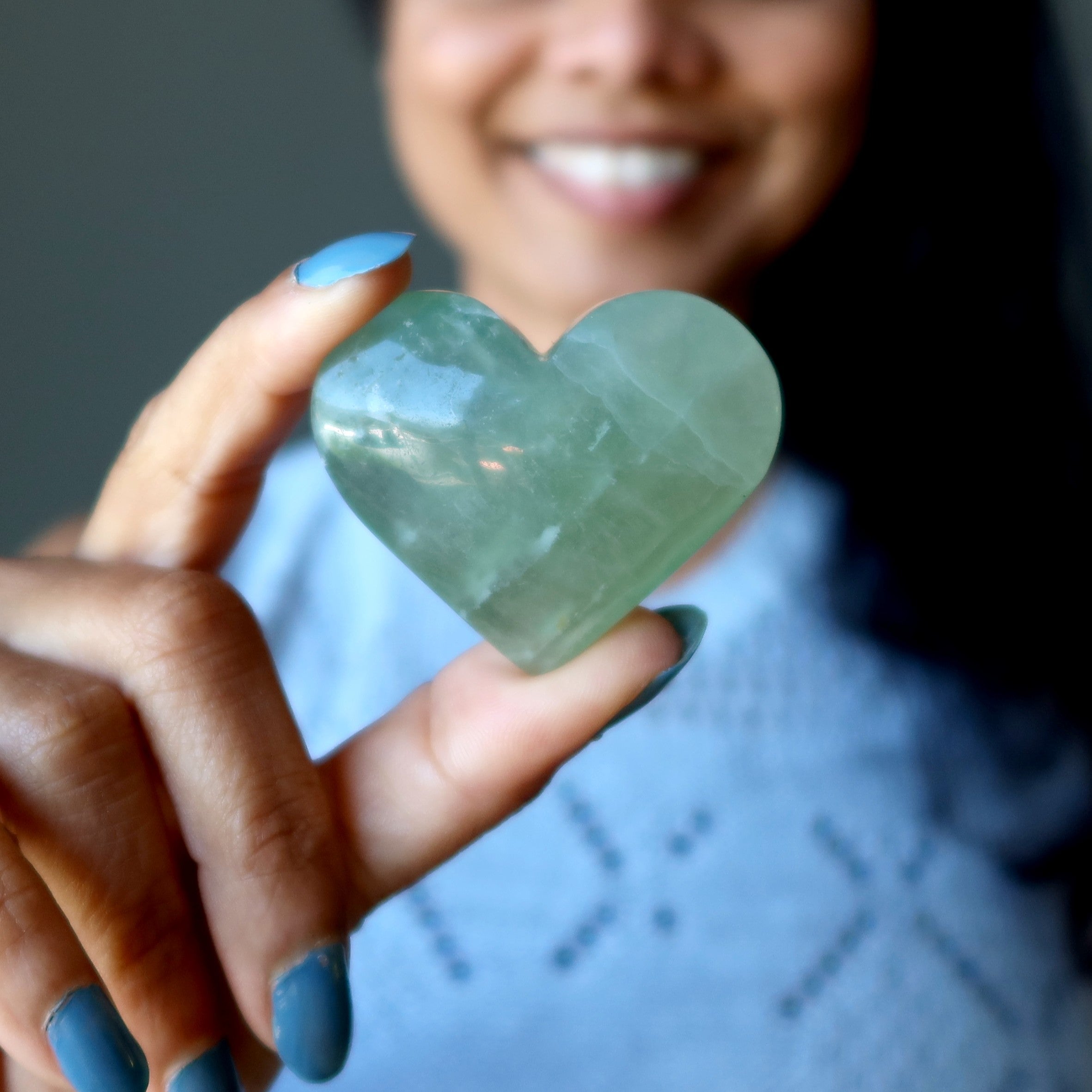 Cœur de Fluorite Vert Guru des Relations Amoureuses Pierre Précieuse