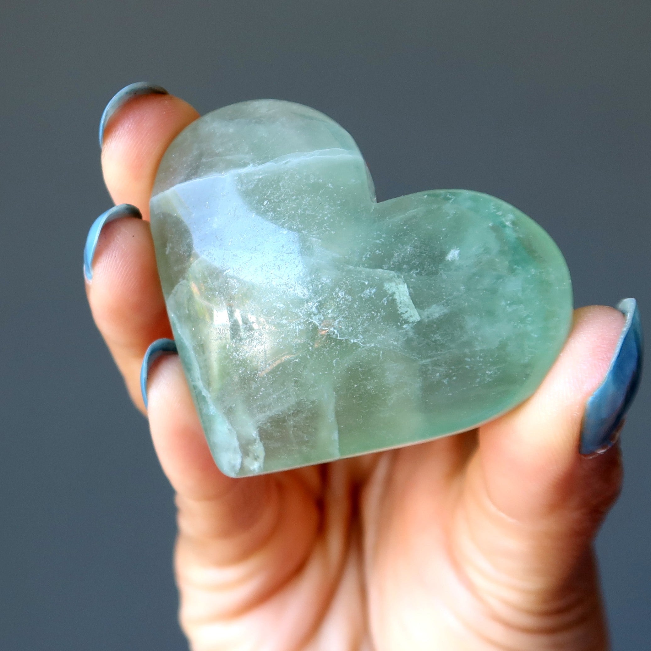 Cœur de Fluorite Vert Guru des Relations Amoureuses Pierre Précieuse