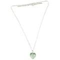 Collier Cœur Luminescent Vert en Fluorite Argent Sterling