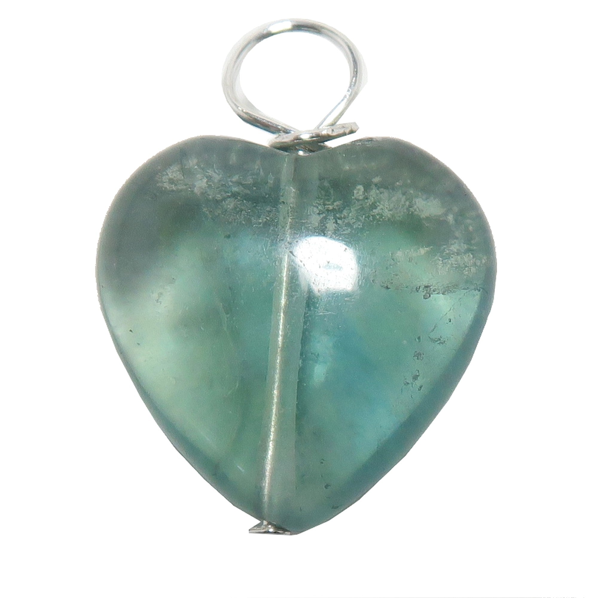 Fluorit-Halskette Blaues Herz Schönheit Sterlingsilber