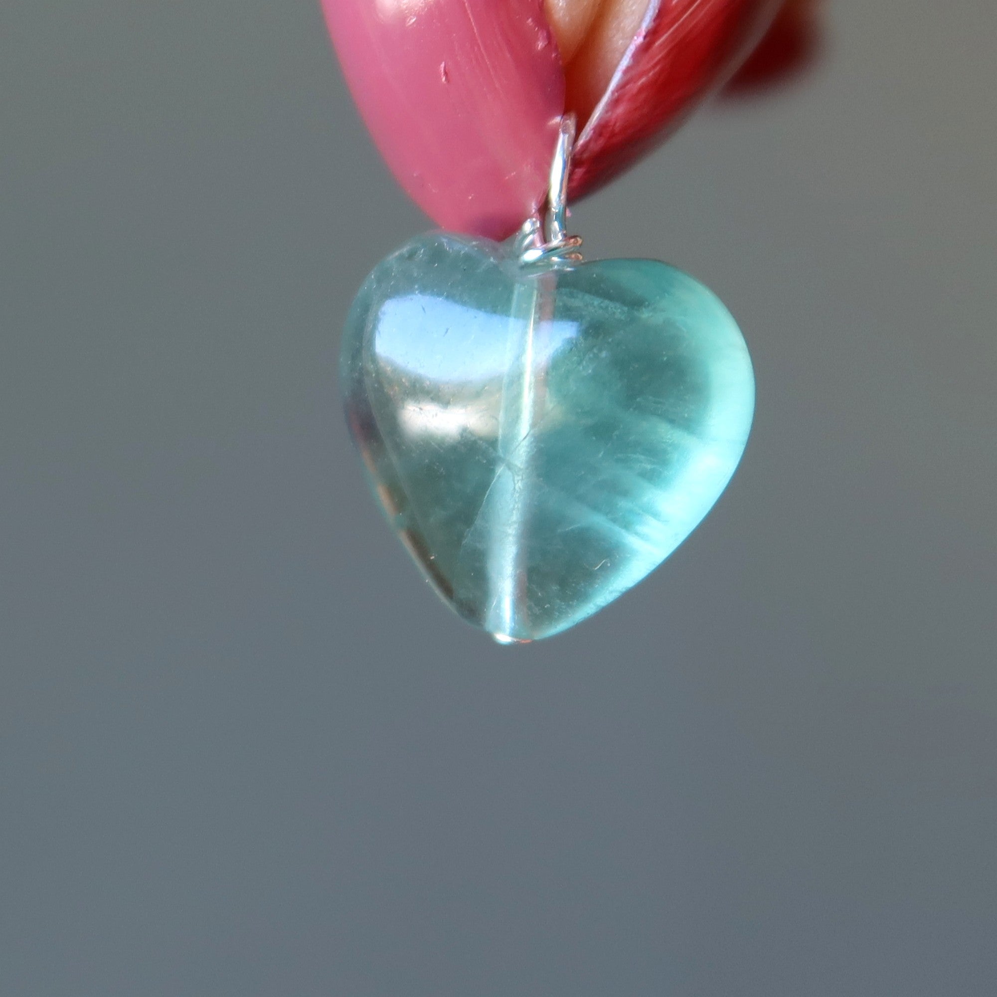 Fluorite Necklace Blue Heart Beauty Sterling Silver