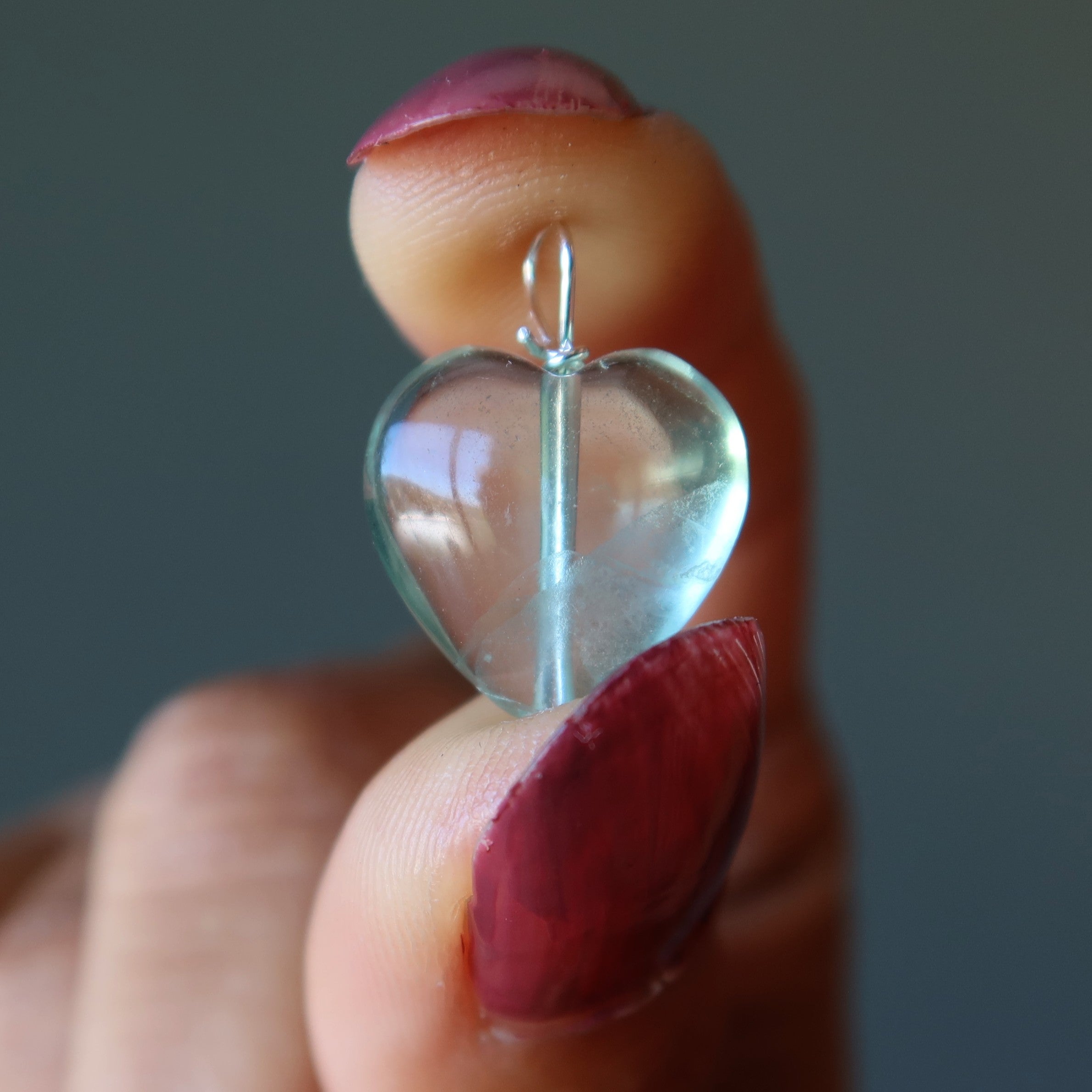 Fluorite Necklace Blue Heart Beauty Sterling Silver