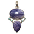 Violet Flame Opal Pendant Purple Fluorite Sterling Silver