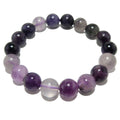 Bracelet en Fluorite Gemme Naturelle Violette Étude Spirituelle