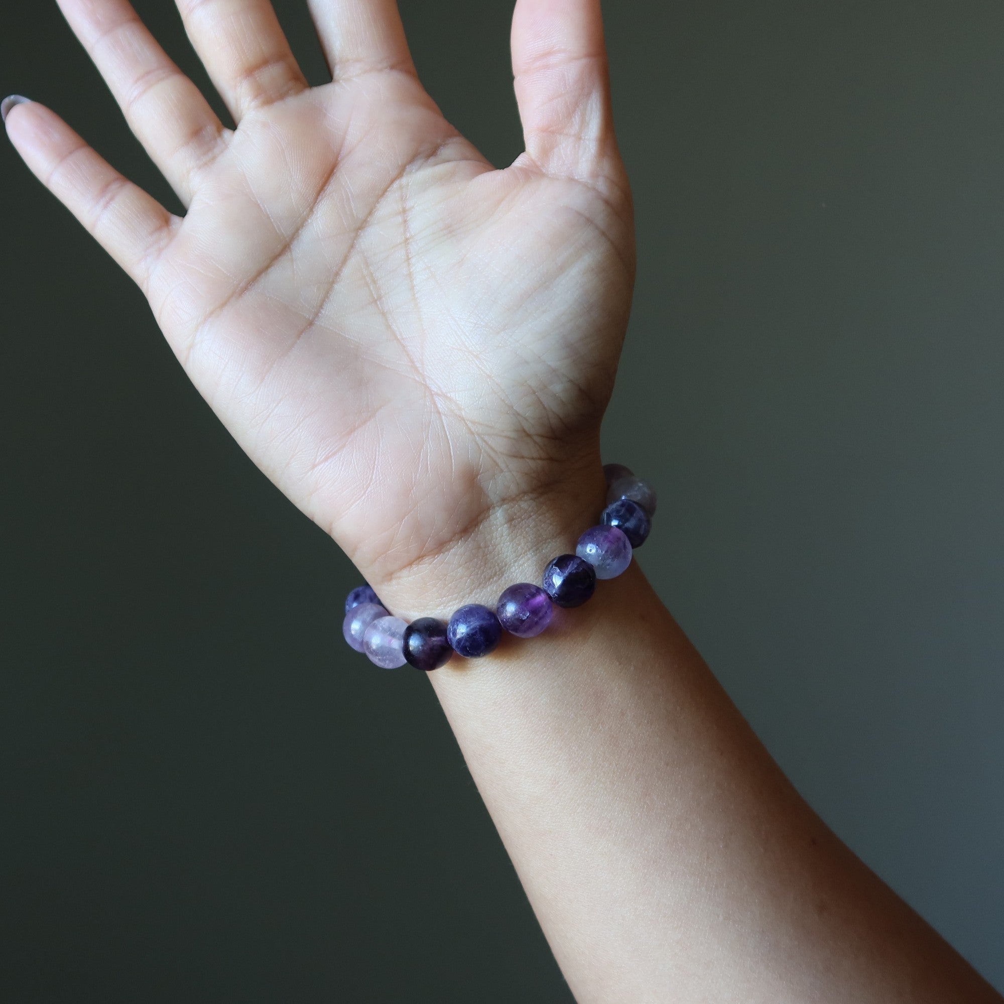 Bracelet en Fluorite Gemme Naturelle Violette Étude Spirituelle