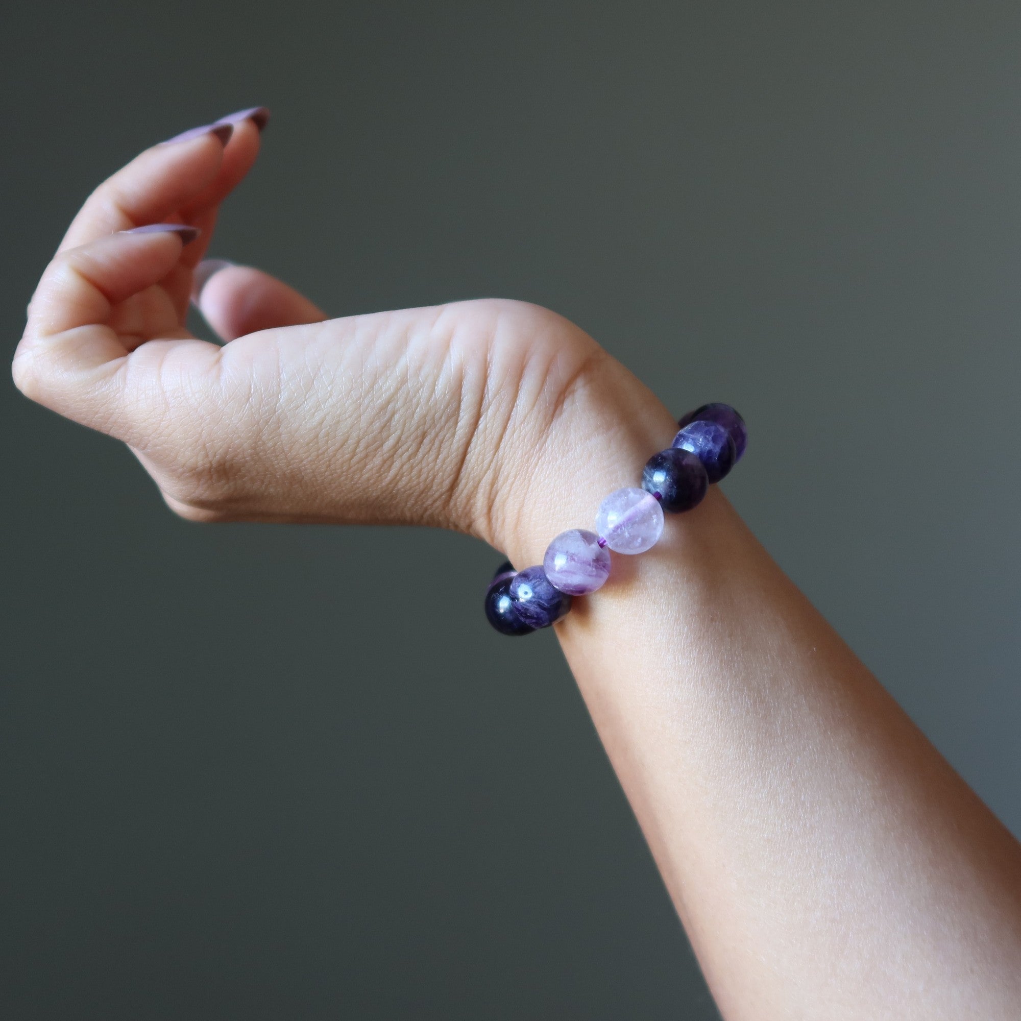 Bracelet en Fluorite Gemme Naturelle Violette Étude Spirituelle