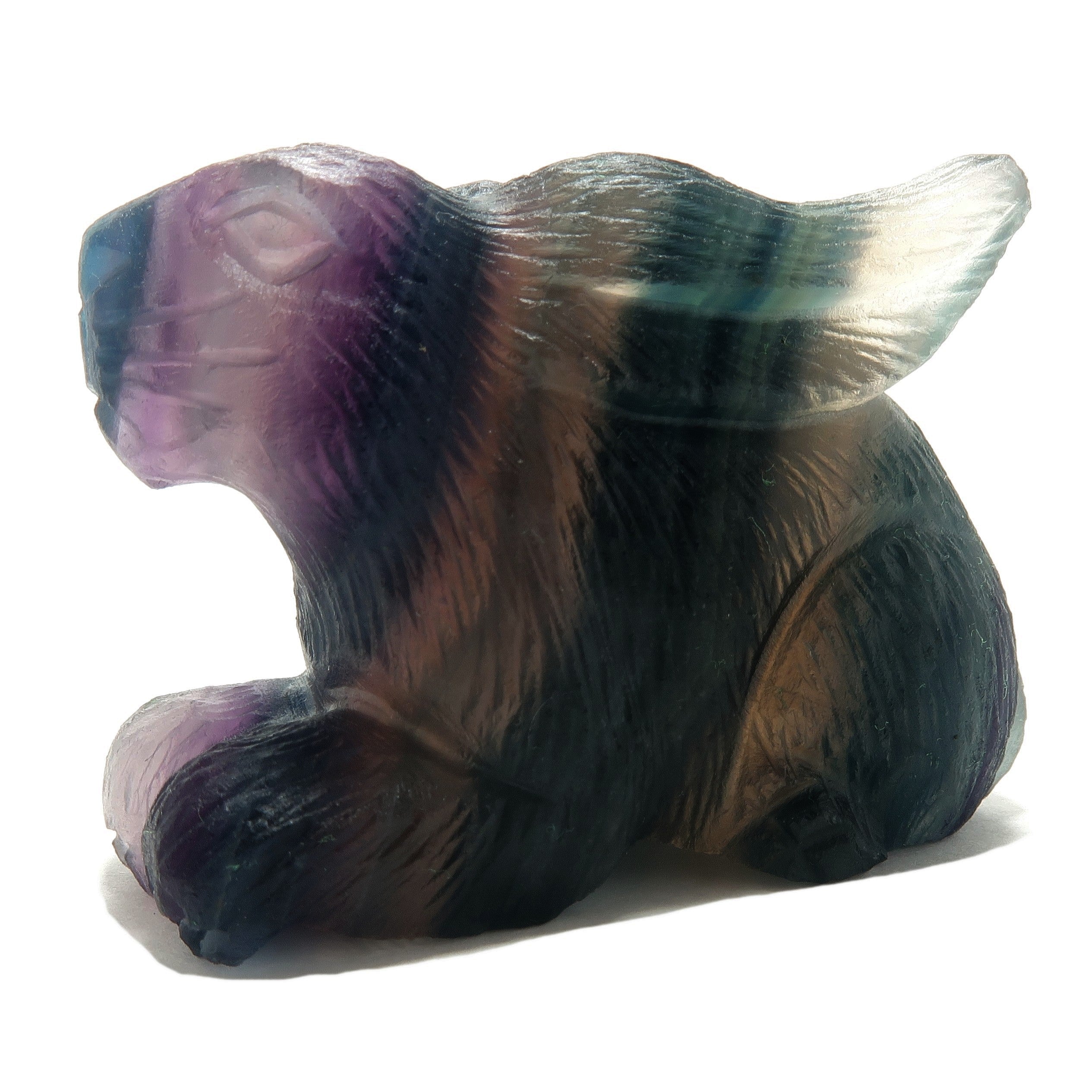 Fluorite Rabbit Hop to Health Fancy Figurine Crystal Carving