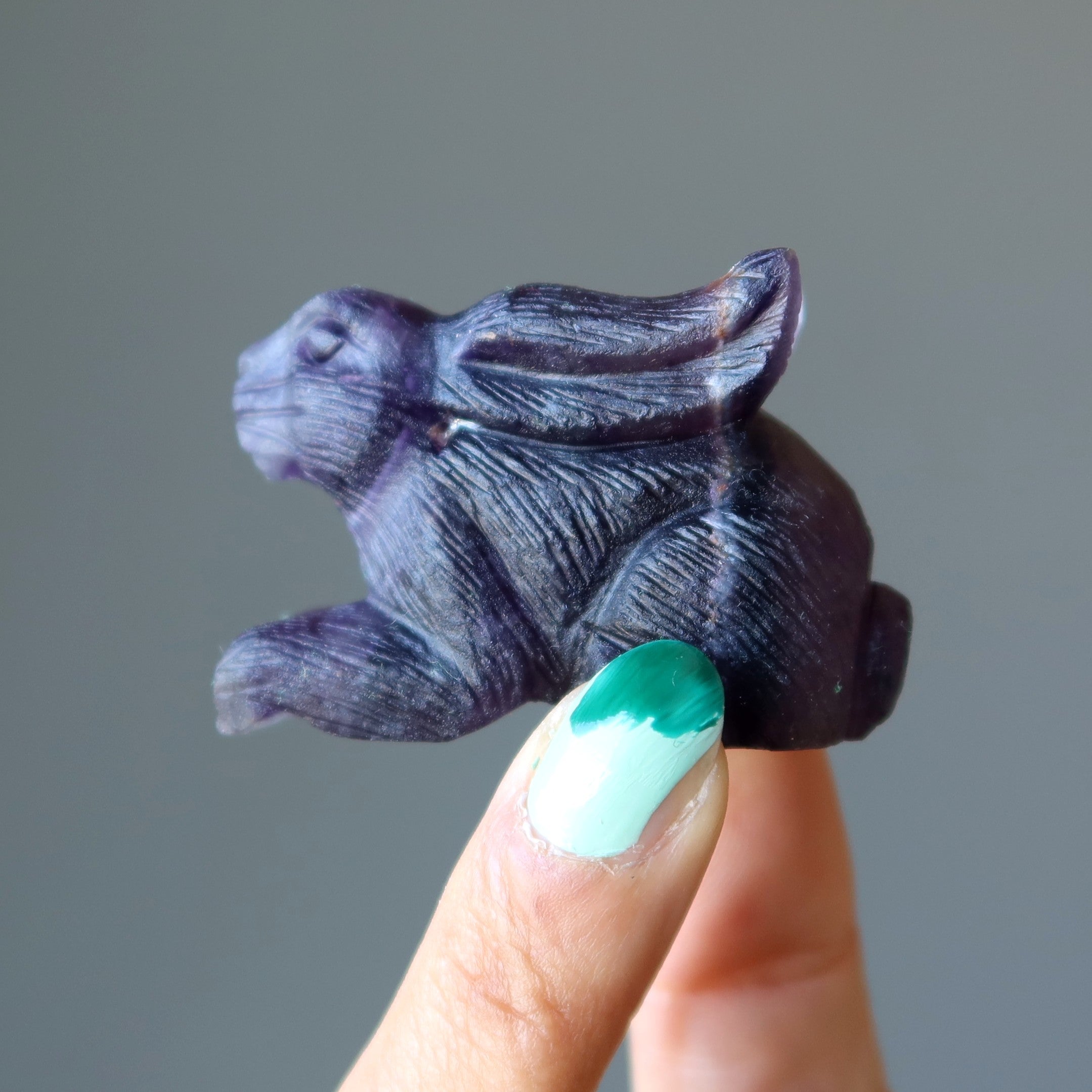 Fluorite Rabbit Hop to Health Fancy Figurine Crystal Carving