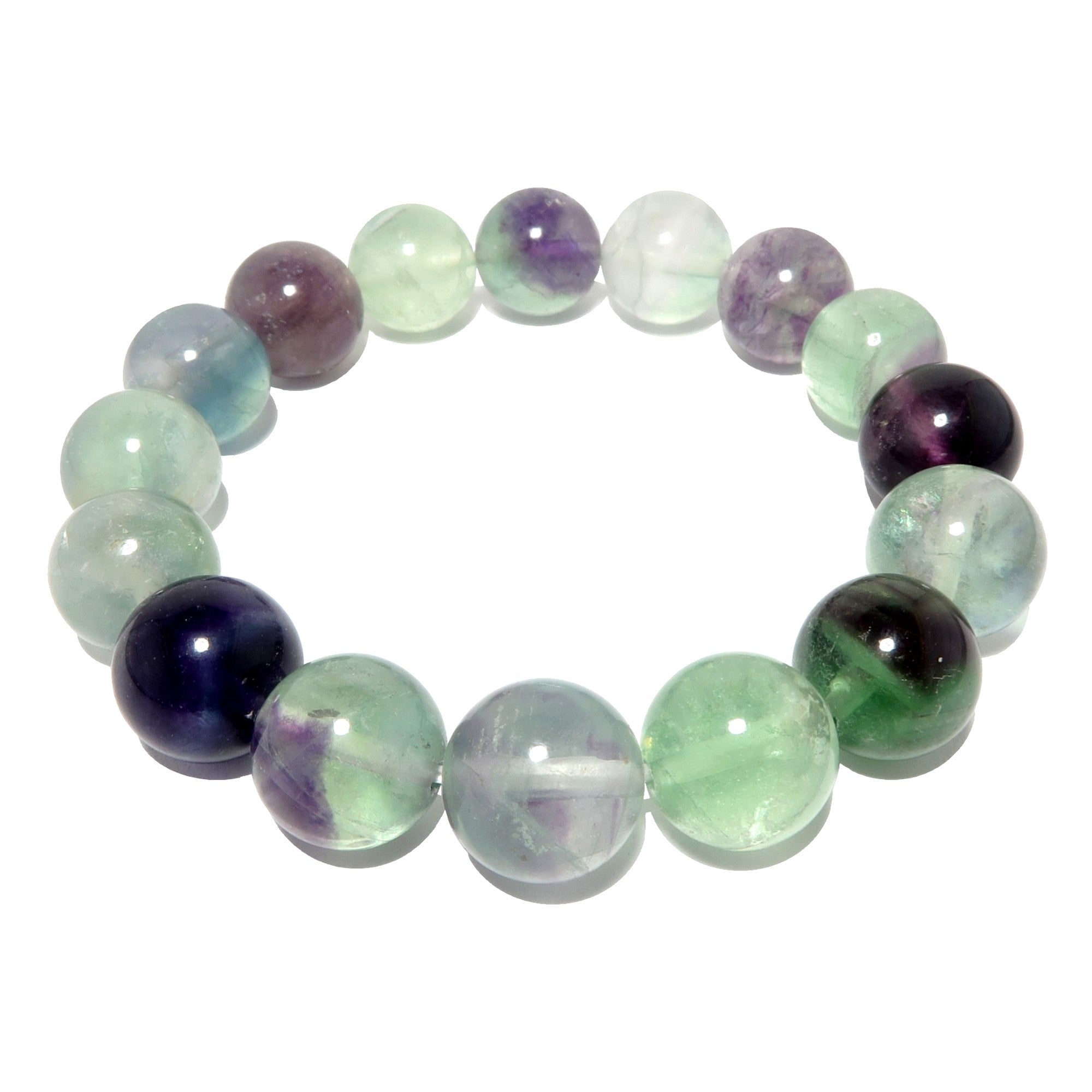 Fluorit Armband Regenbogen Edelsteinperlen Meditation Fokus