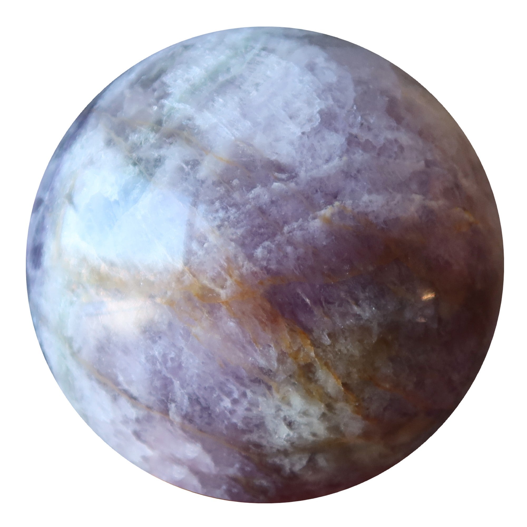 Sphère de fluorite - Boule de cristal arc-en-ciel aux tons terreux
