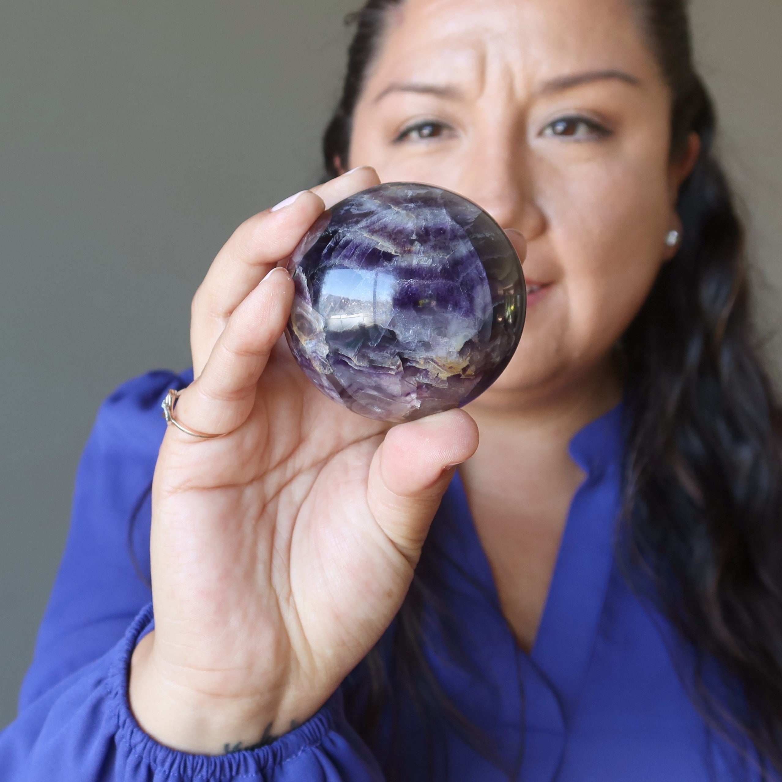 Fluorite Sphere Rainbow Focus Crystal Ball