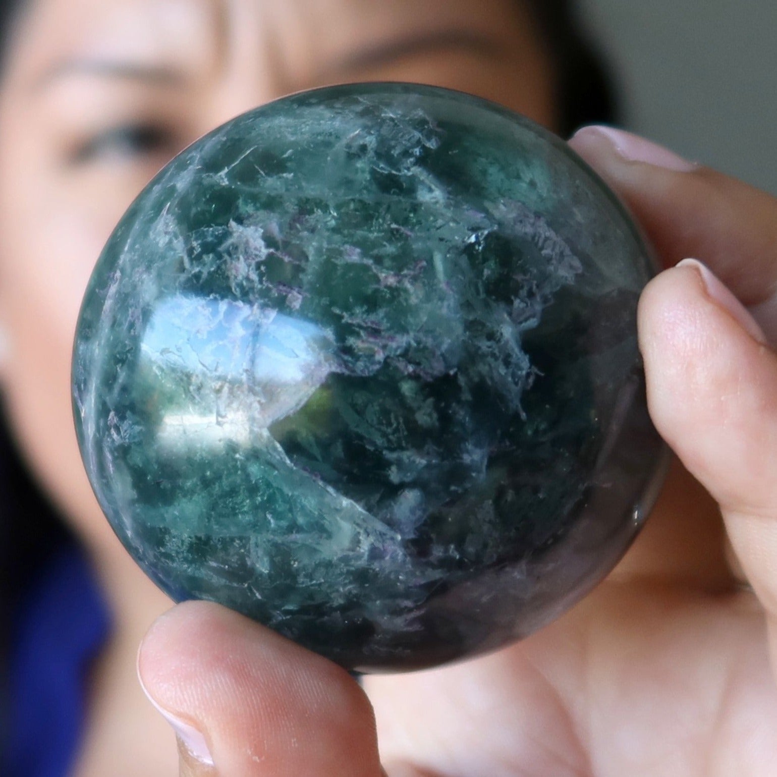 Fluorite Sphere Rainbow Focus Crystal Ball
