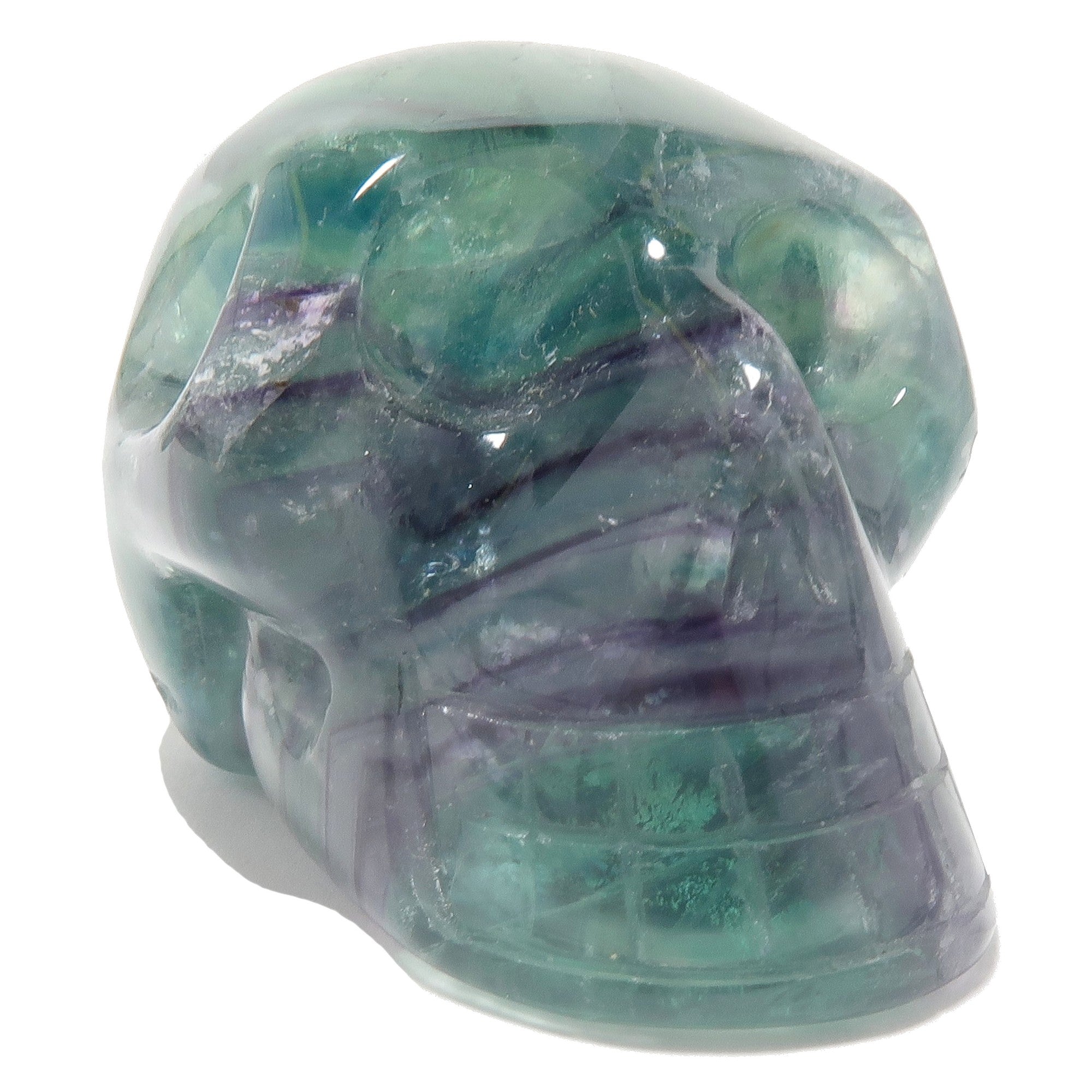 Fluorit Totenkopf Regenbogen Geist Channeling Kristallfigur