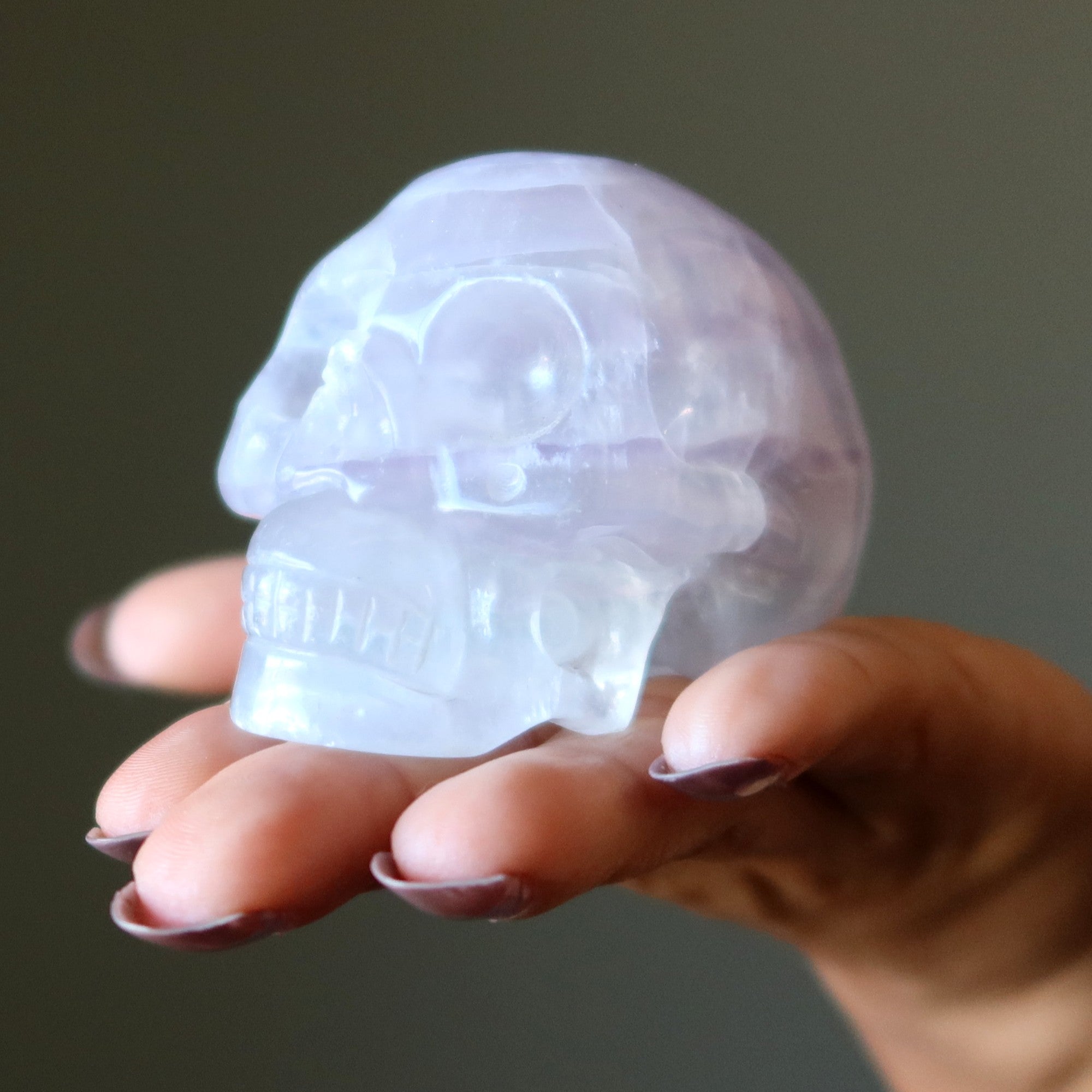 Fluorite Skull Lavender Spirit Catcher