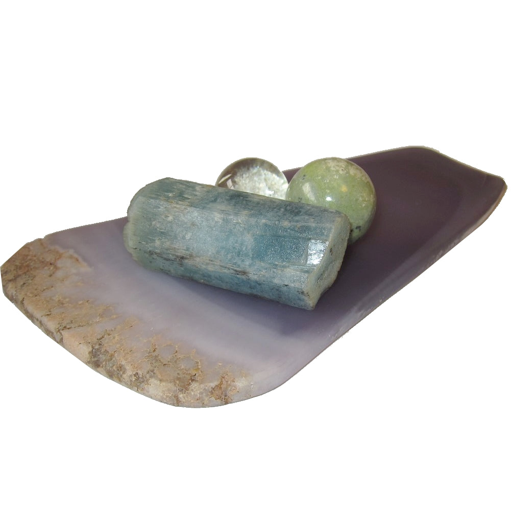 Plaque de rechargement en fluorite polie violette – Pierre de cristal magnifique