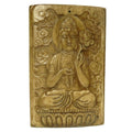 Pendentif Fleur de Lotus Bouddha Spirituel Amulette en Os de Bœuf Fossilisé