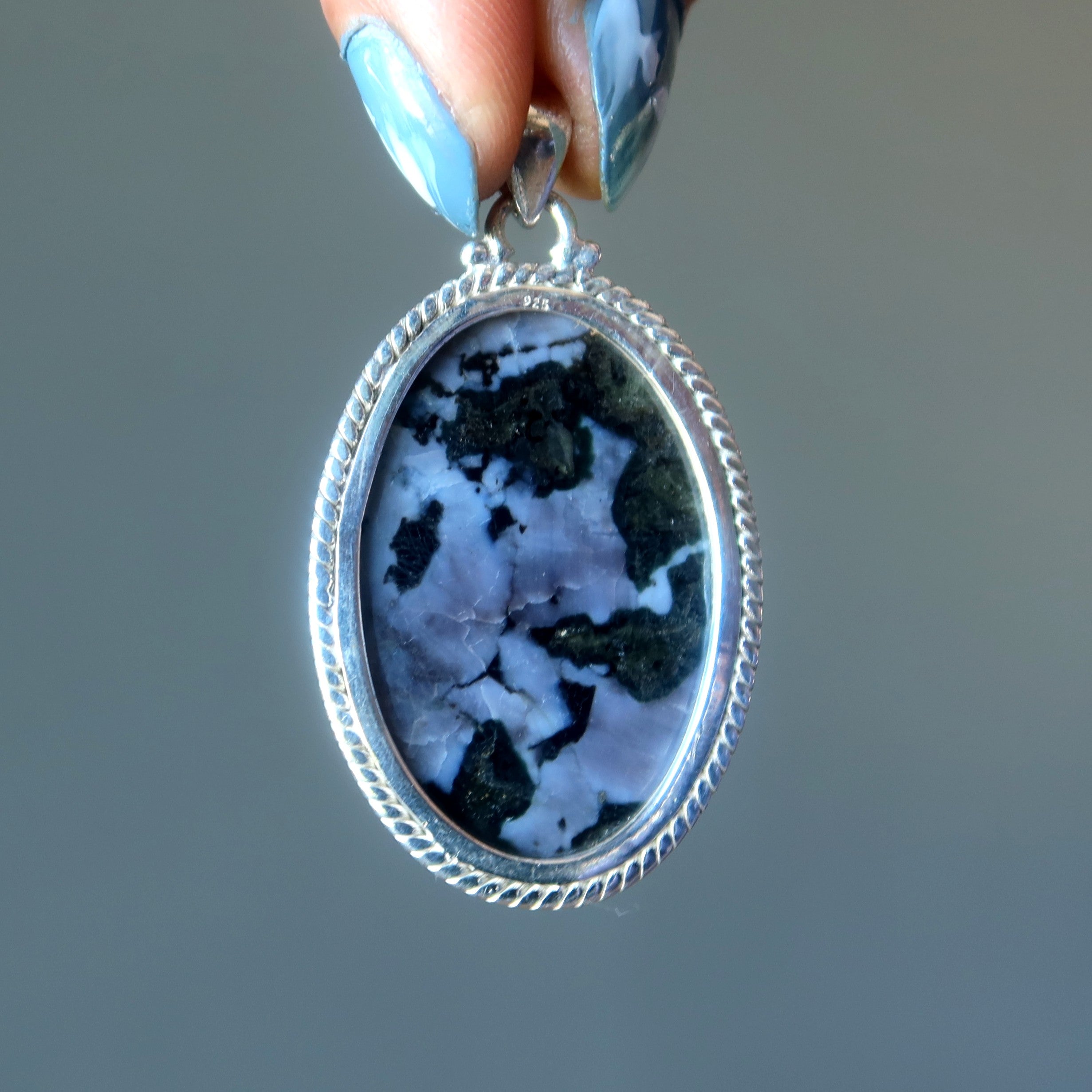 Gabbro Pendant Wicked Witch Mystic Merlinite Gem Sterling Silver