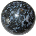 Gabbro-Kugel, mystischer Merlinit, Indigo-Kristallkugel