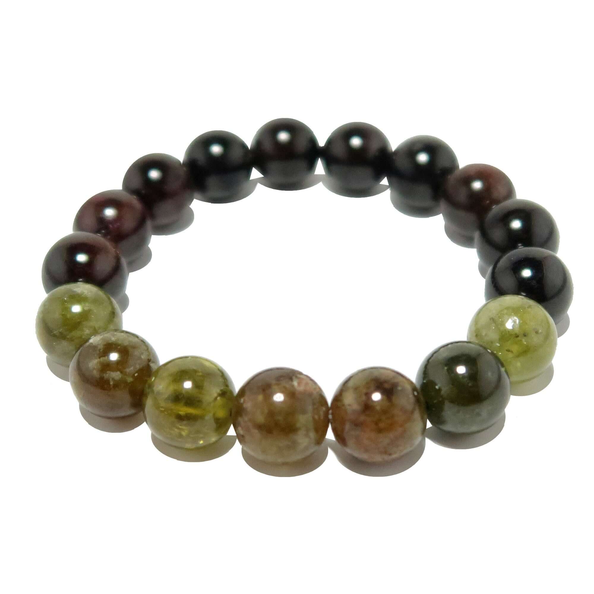 Garnet Bracelet Natural Red Green Gemstone Beads Dream Team