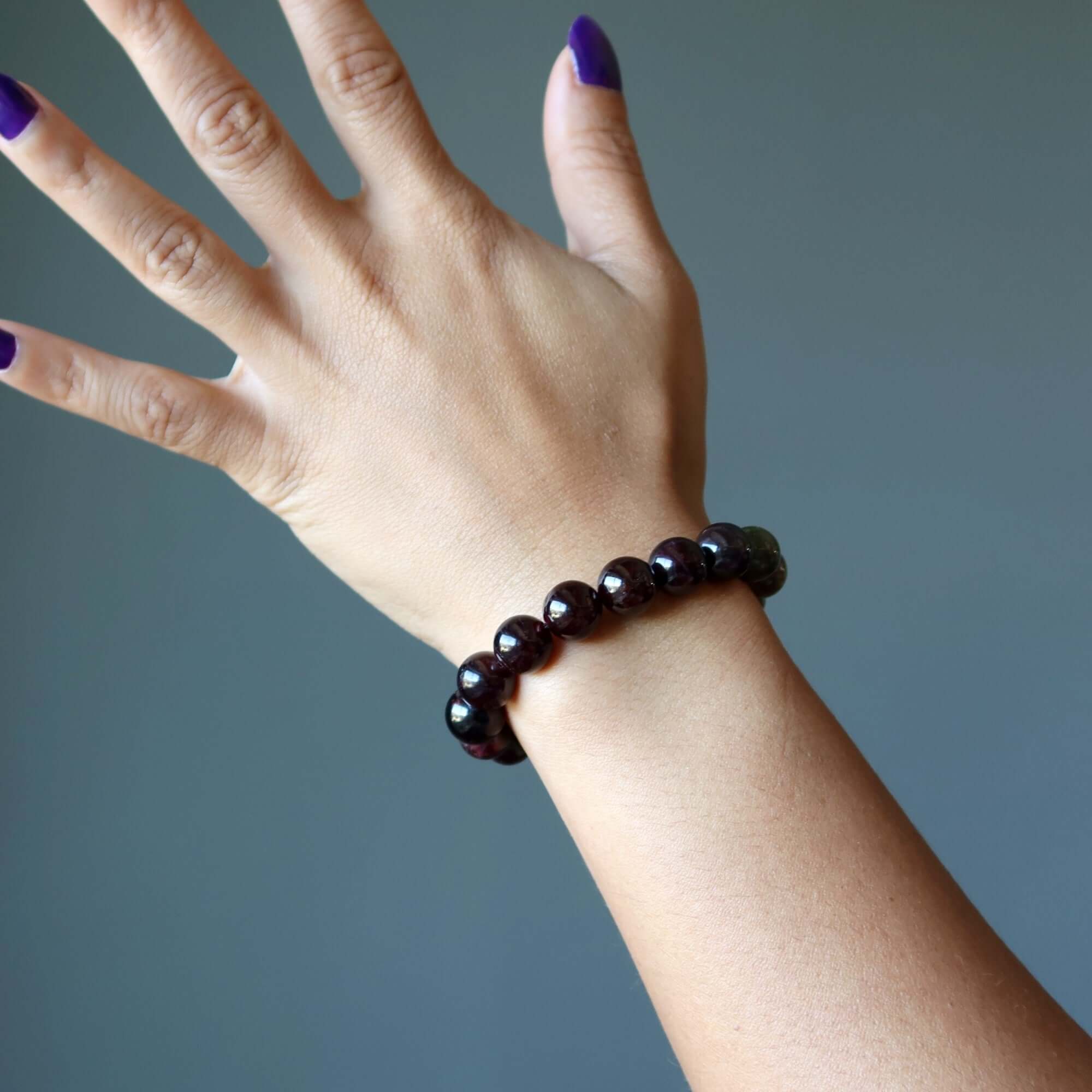 Garnet Bracelet Natural Red Green Gemstone Beads Dream Team