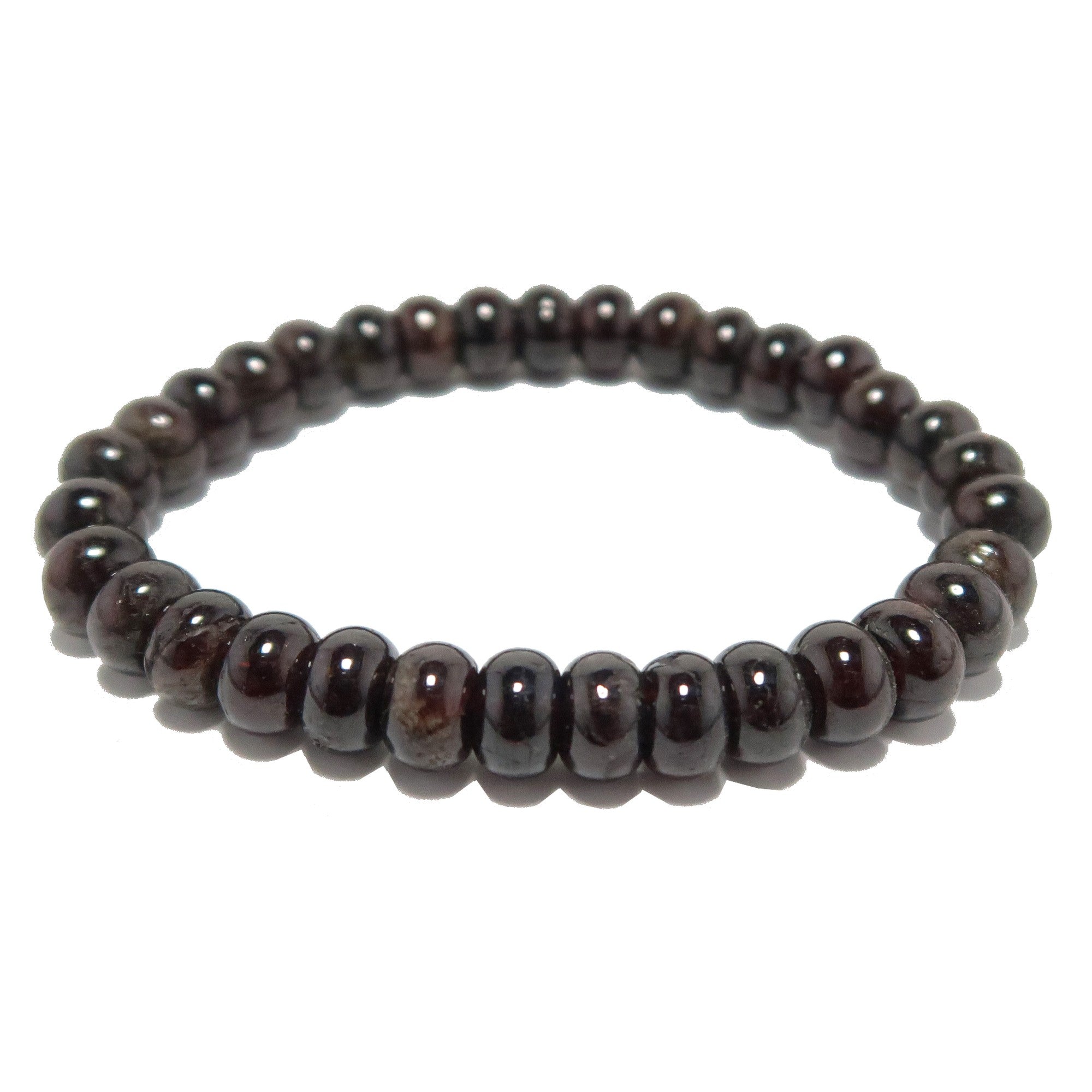 Bracelet Grenat Cristaux Rouges Profonds Rondelle Amour Divin