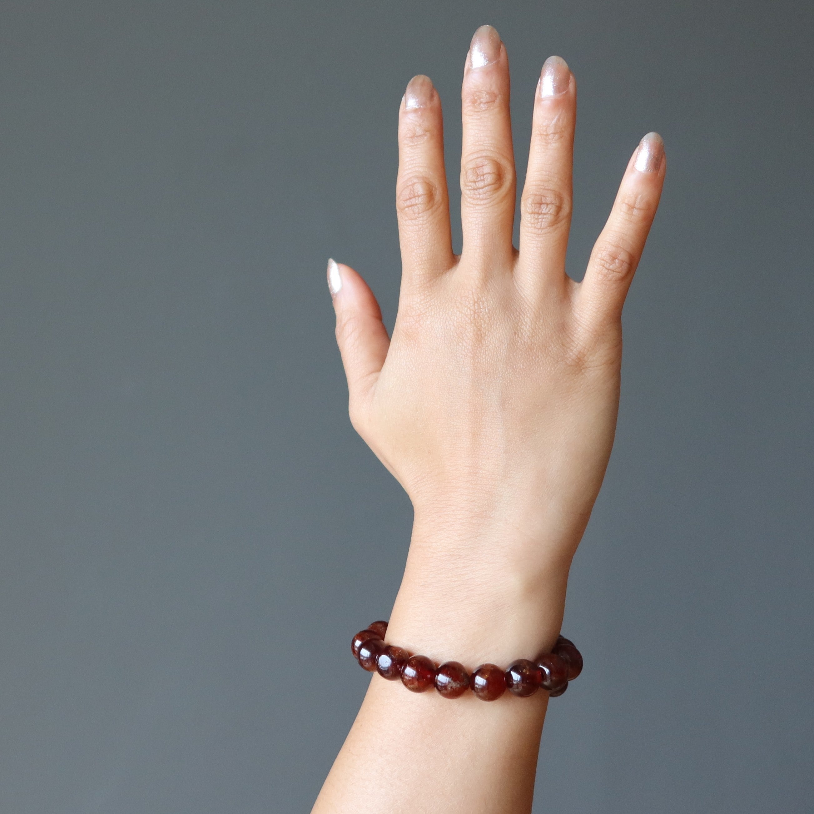 Bracelet Grenat Beaux Souvenirs Rare Intemporel Hessoite Orange Gemme