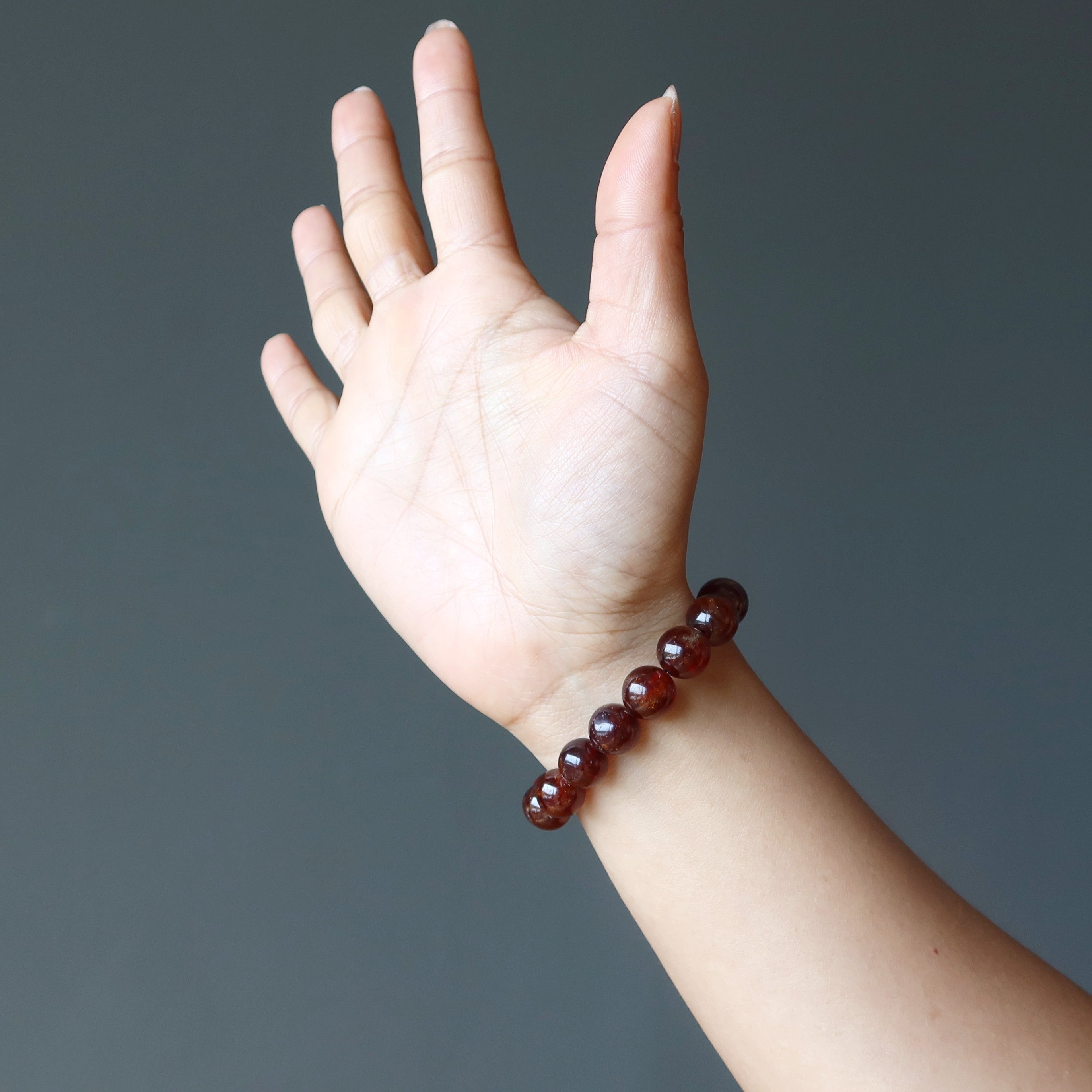 Bracelet Grenat Beaux Souvenirs Rare Intemporel Hessoite Orange Gemme
