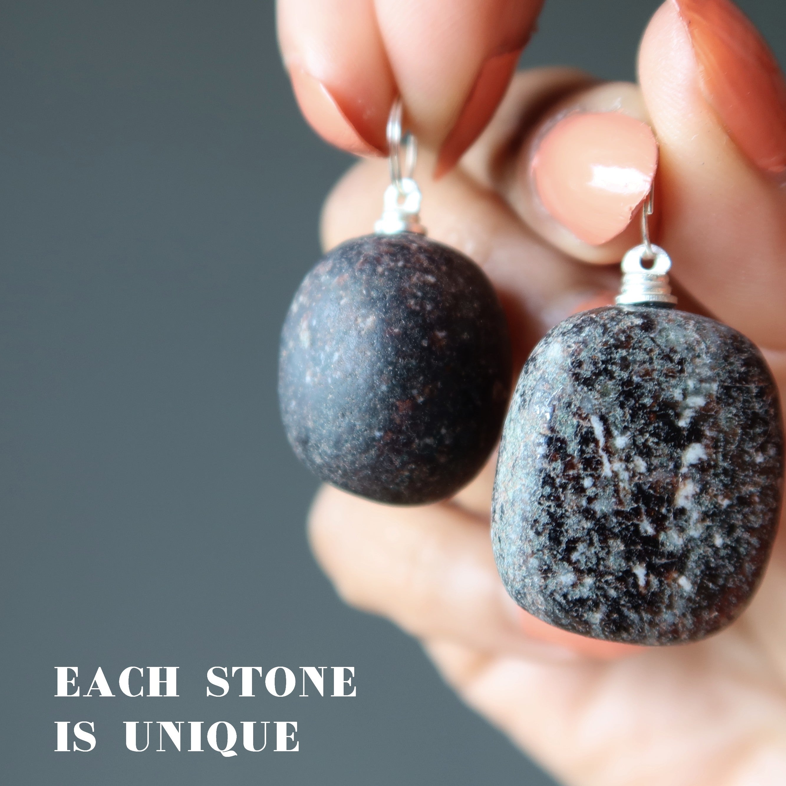 Garnet Pendant Chunky Abundance Red Stone Silver