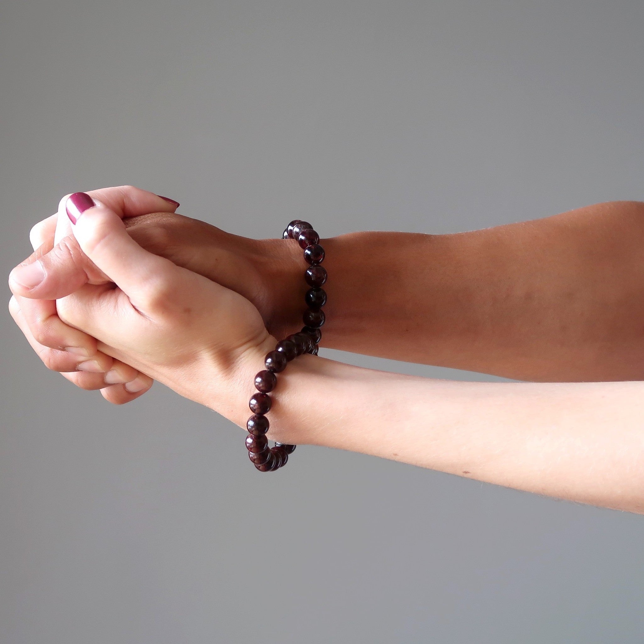 Garnet Bracelet Deep Red Gemstone Fine Wine Luxury Beads