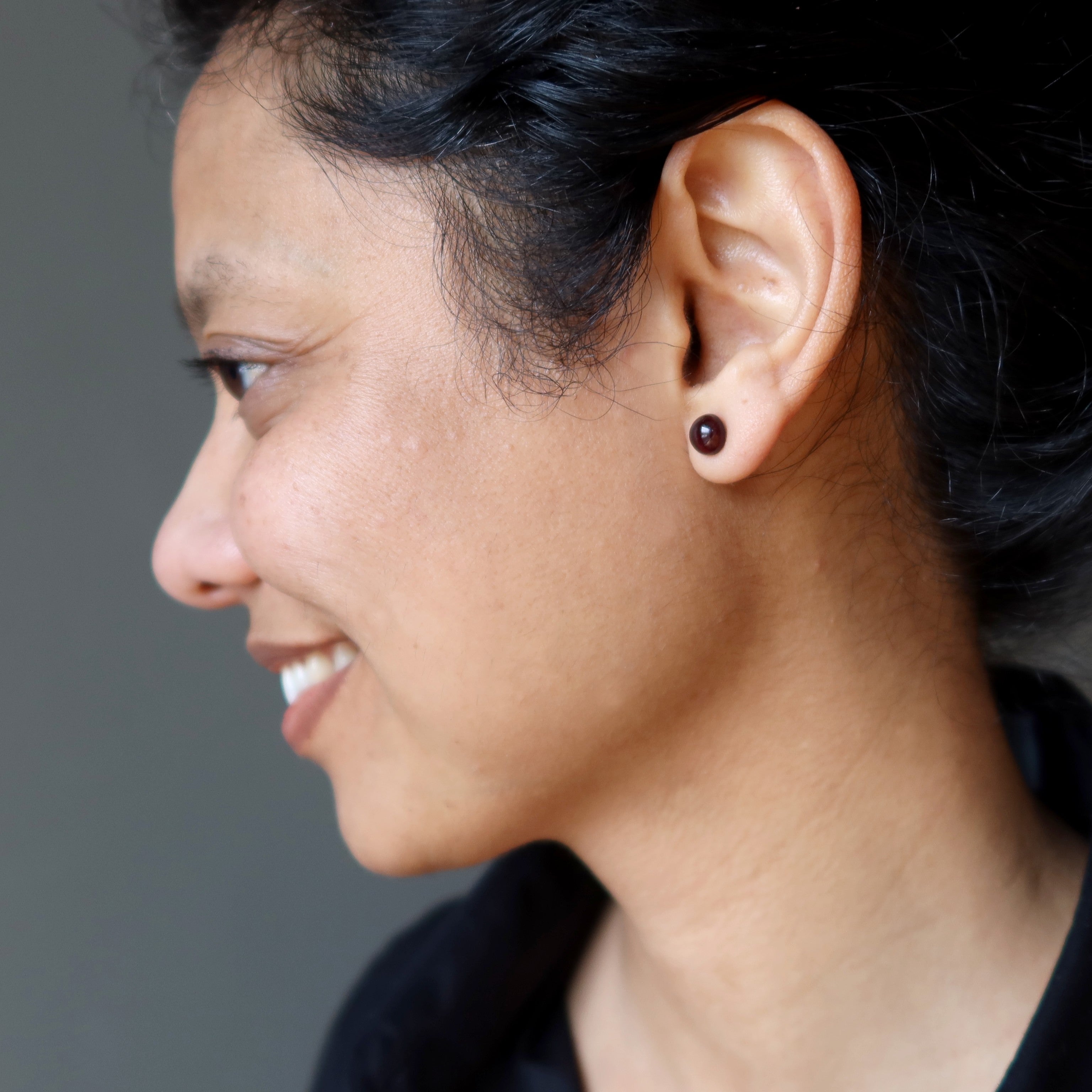 Garnet Earrings Radiant Soul Red Gemstone Studs