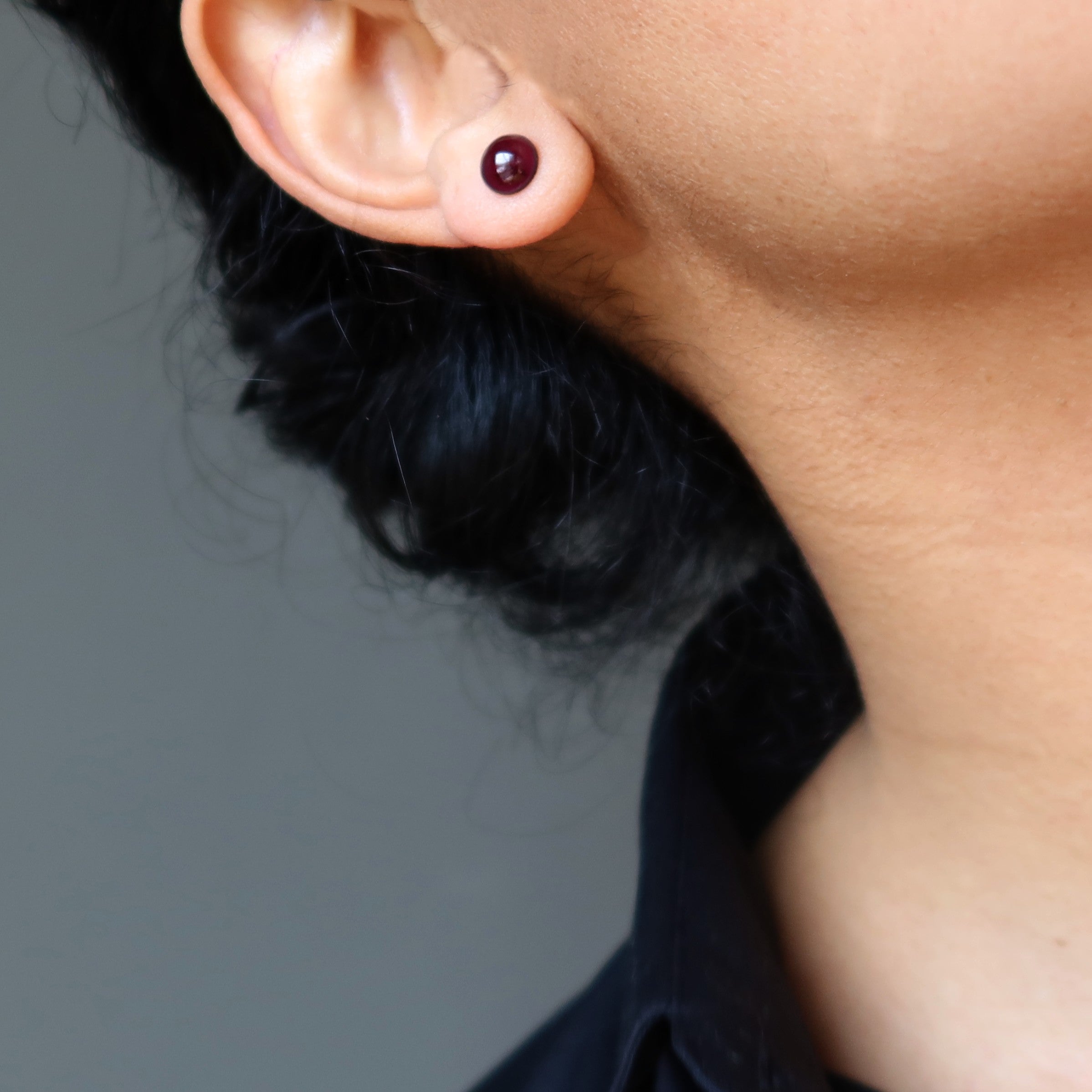 Garnet Earrings Radiant Soul Red Gemstone Studs
