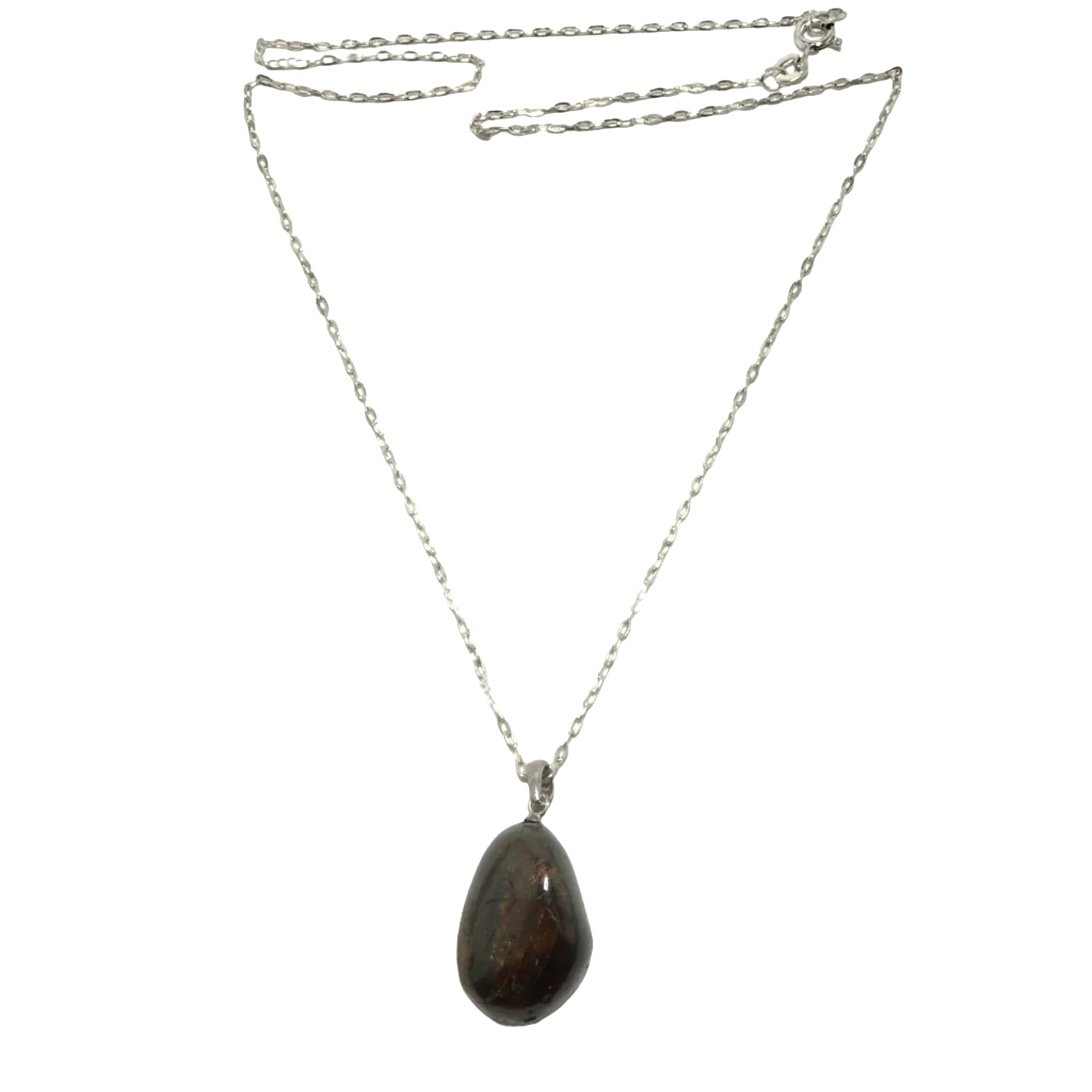 Collier Grenat Rouge Goutte de Luxe Argent Sterling