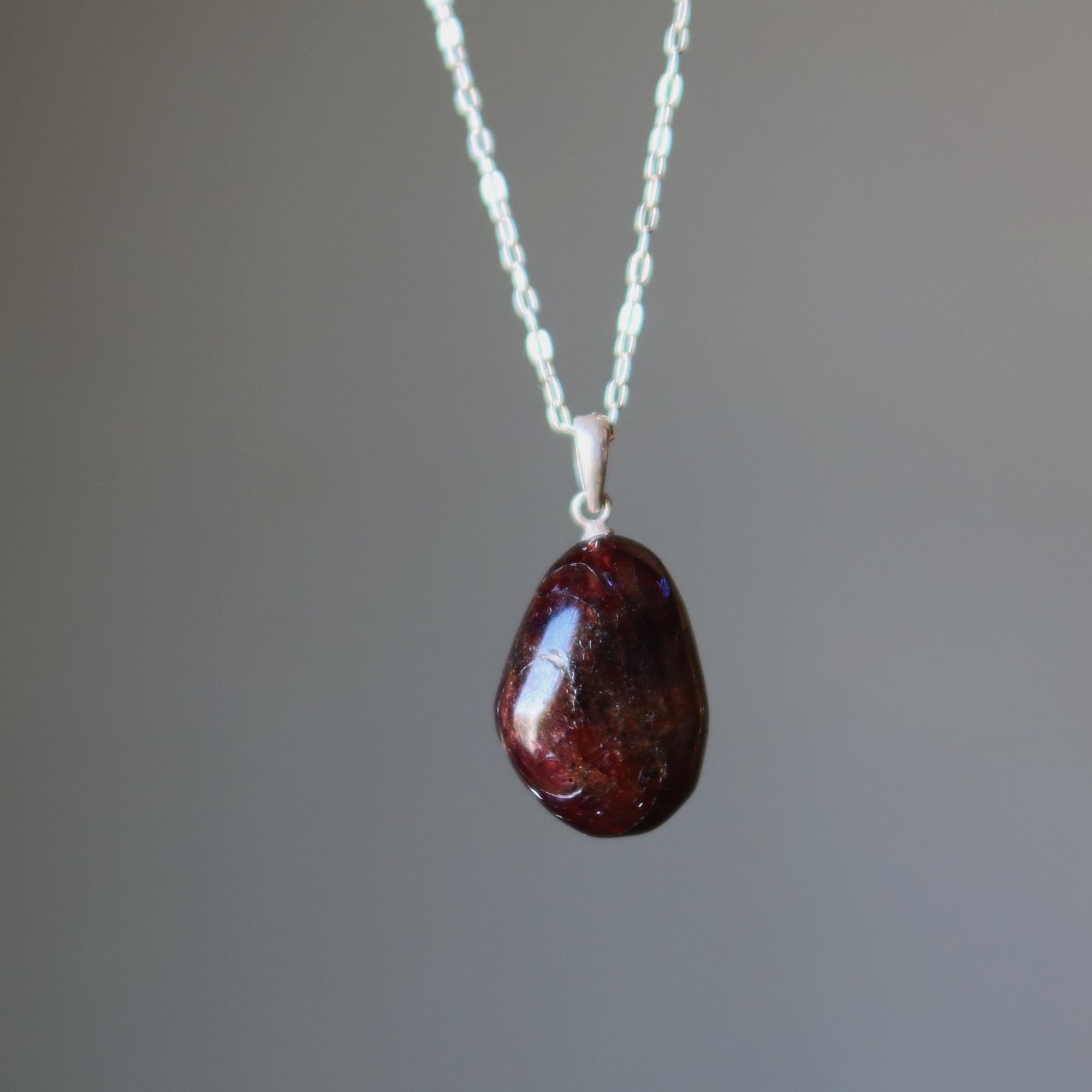 Collier Grenat Rouge Goutte de Luxe Argent Sterling