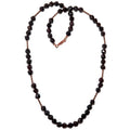 Garnet Necklace Lady in Red Faceted Gem Copper