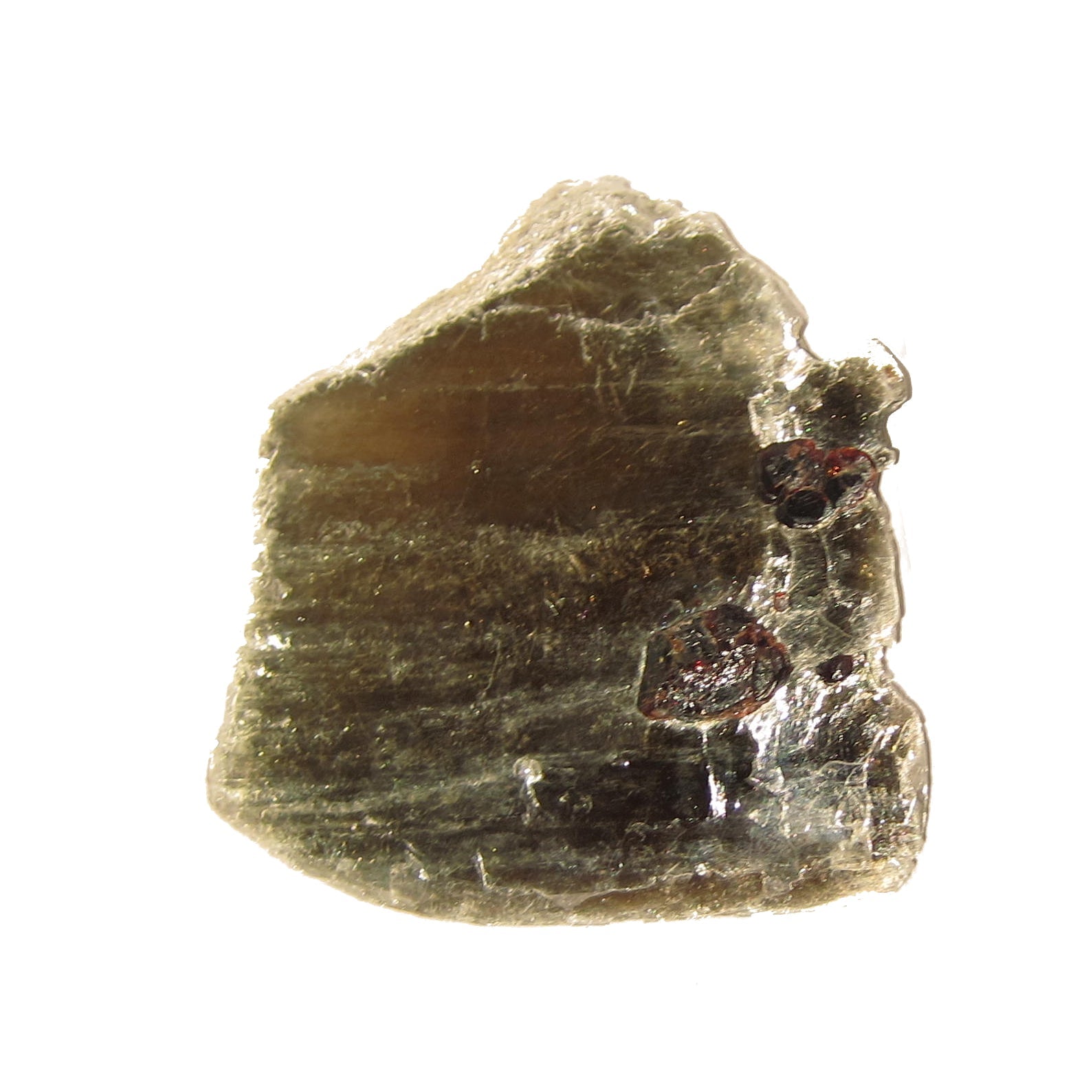 Granat Mineral-Edelsteinprobe in Glimmerkristall auf Naturholzständer