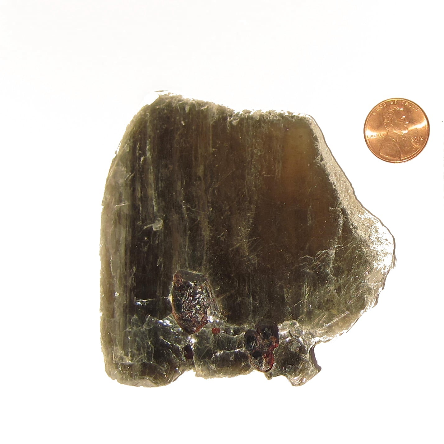 Granat Mineral-Edelsteinprobe in Glimmerkristall auf Naturholzständer