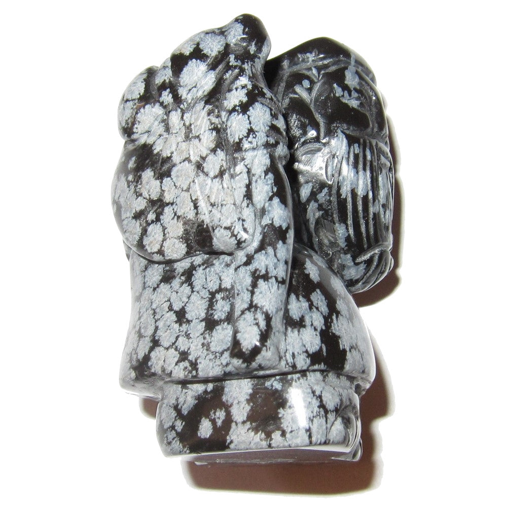 Snowflake Obsidian Shou Xing Chinese Longevity God Stone