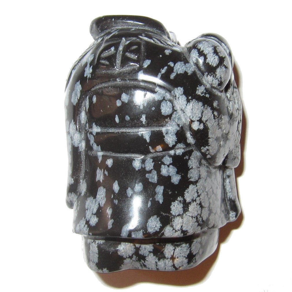 Snowflake Obsidian Shou Xing Chinese Longevity God Stone