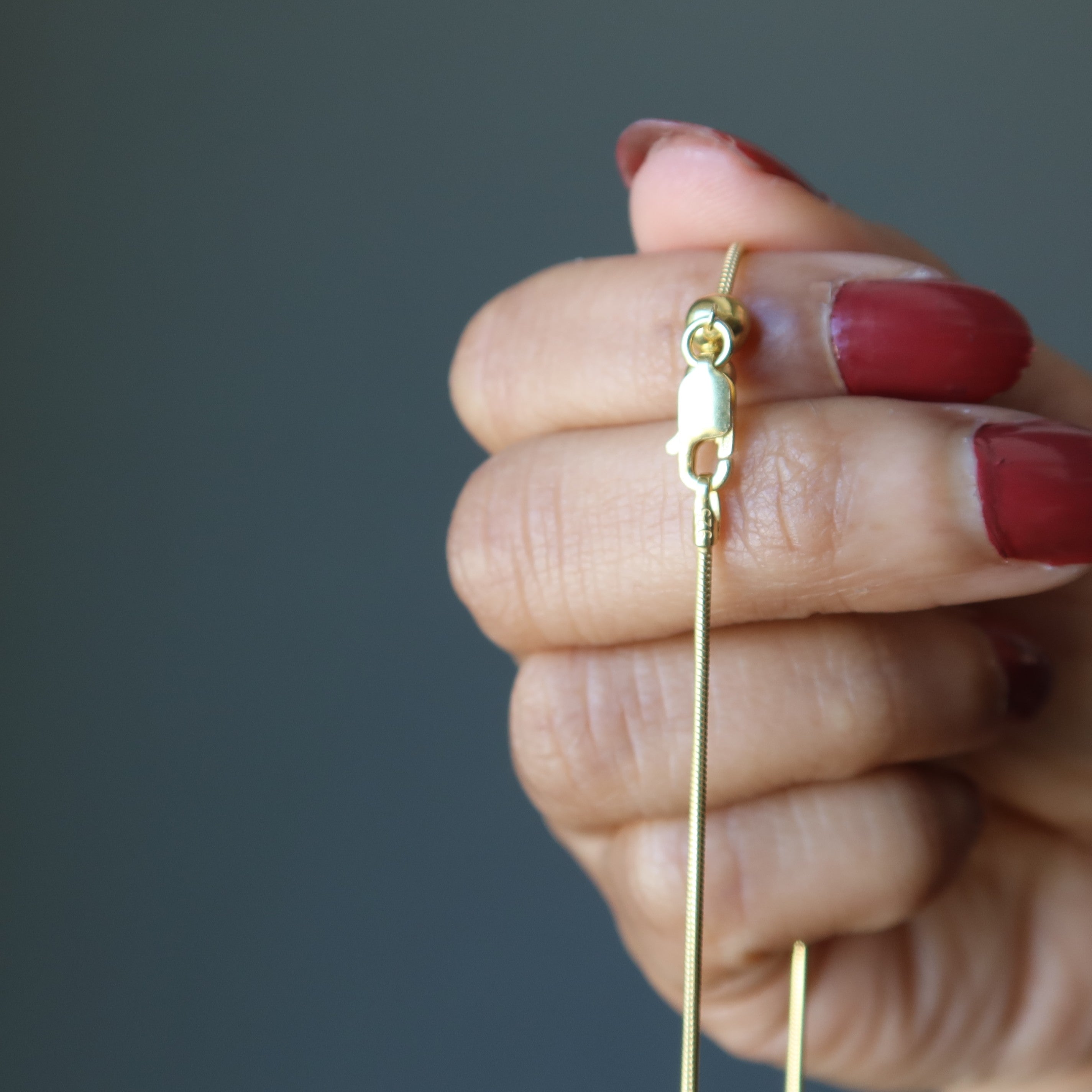 14-Karat Gold-Plated Chain Necklace Snake Adjustable