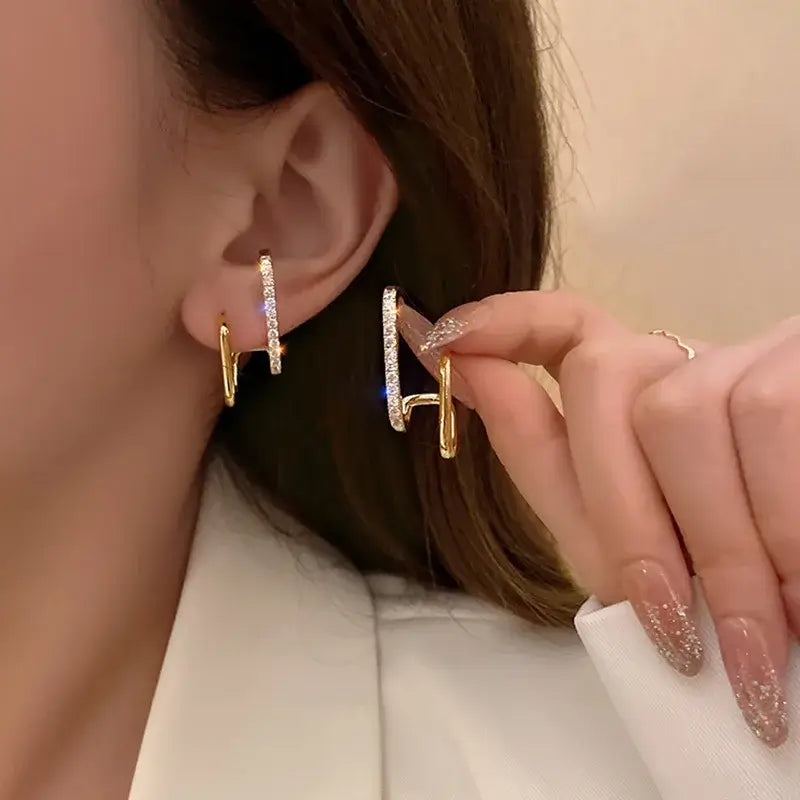 Boucles d'oreilles clous géométriques en moissanite en argent sterling 925 avec fermoir poussoir, cadeau pour femme