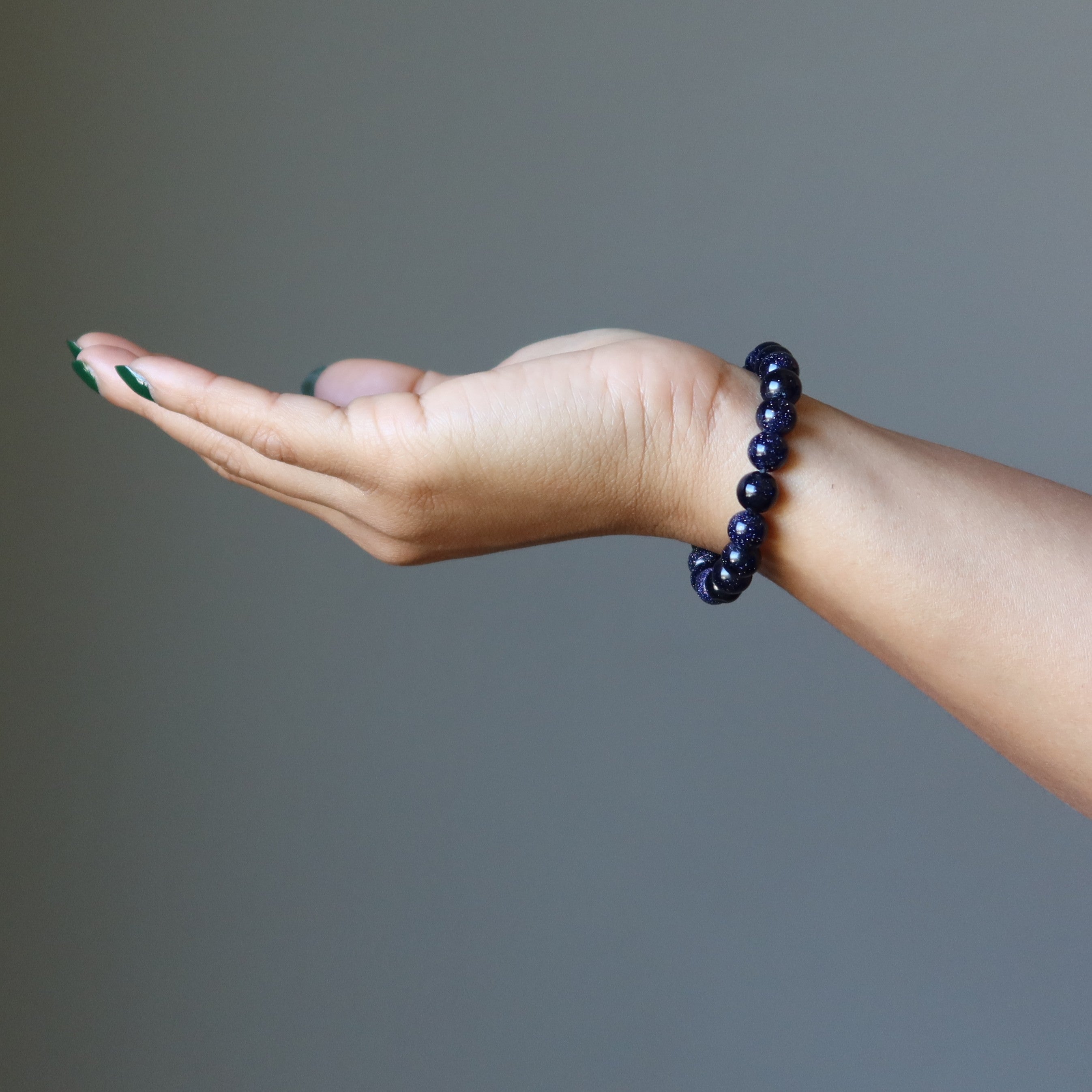 Ensemble de bracelets en Goldstone : Alchimie de cuivre pailleté rouge et bleu