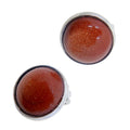 Goldstone-Ohrclips, funkelnd, groß, rund