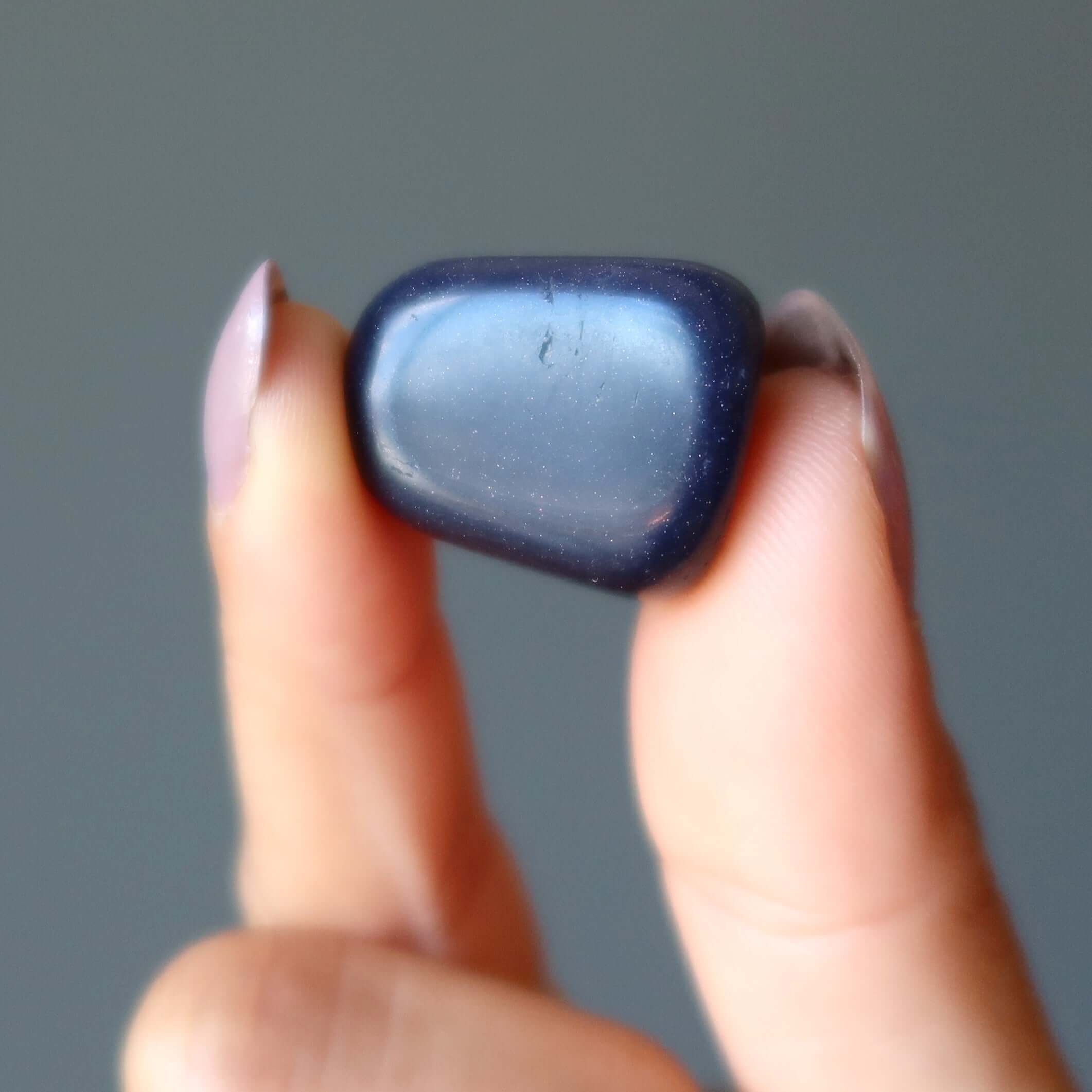 Pierre Roulée Goldstone Pailletée Bleue Cuivre Charmant