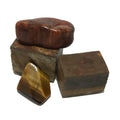 Erdung Set Wurzelchakra Edelsteine Tigerauge Versteinertes Holz