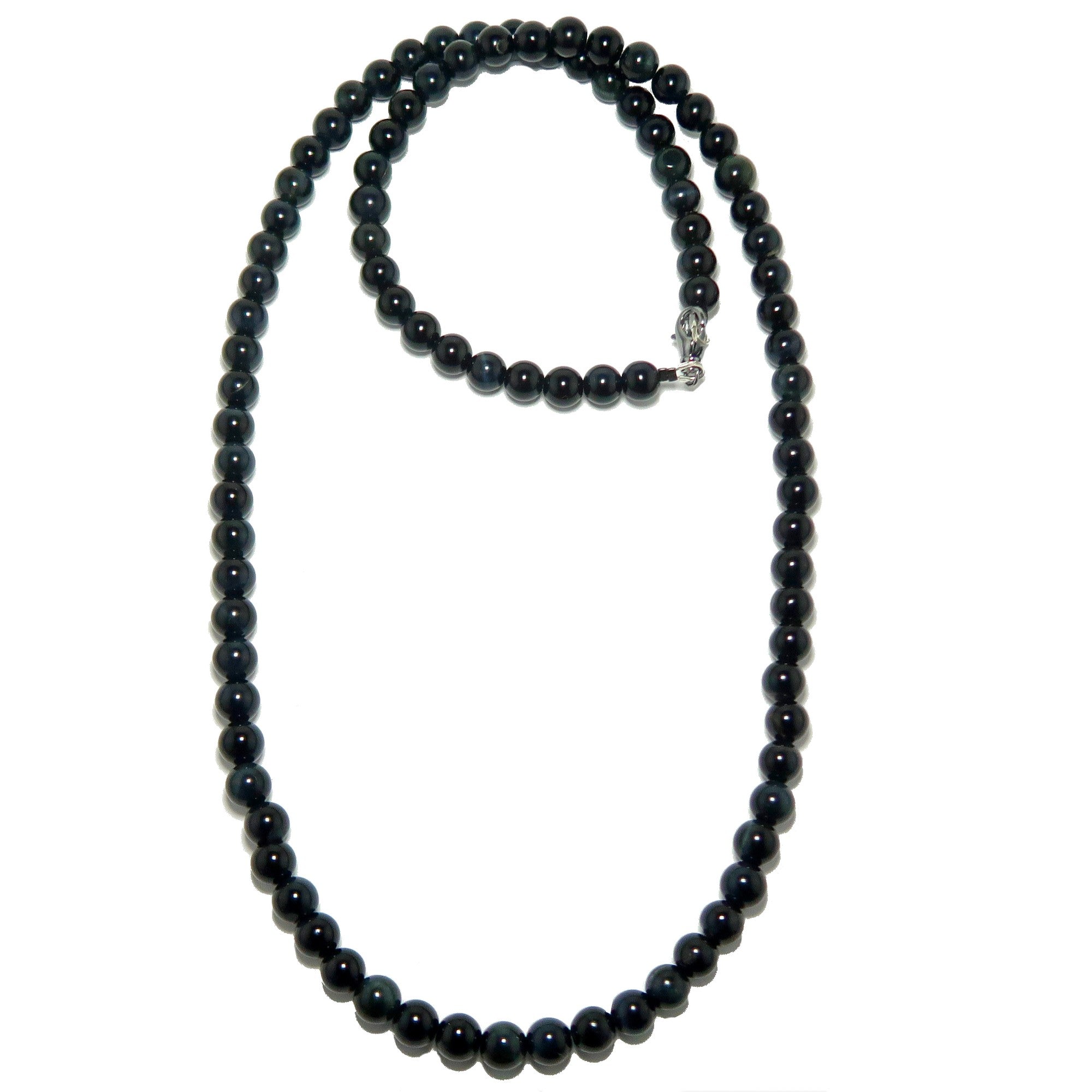 Collier Œil de Faucon Perles Pierres Précieuses Vole Haut