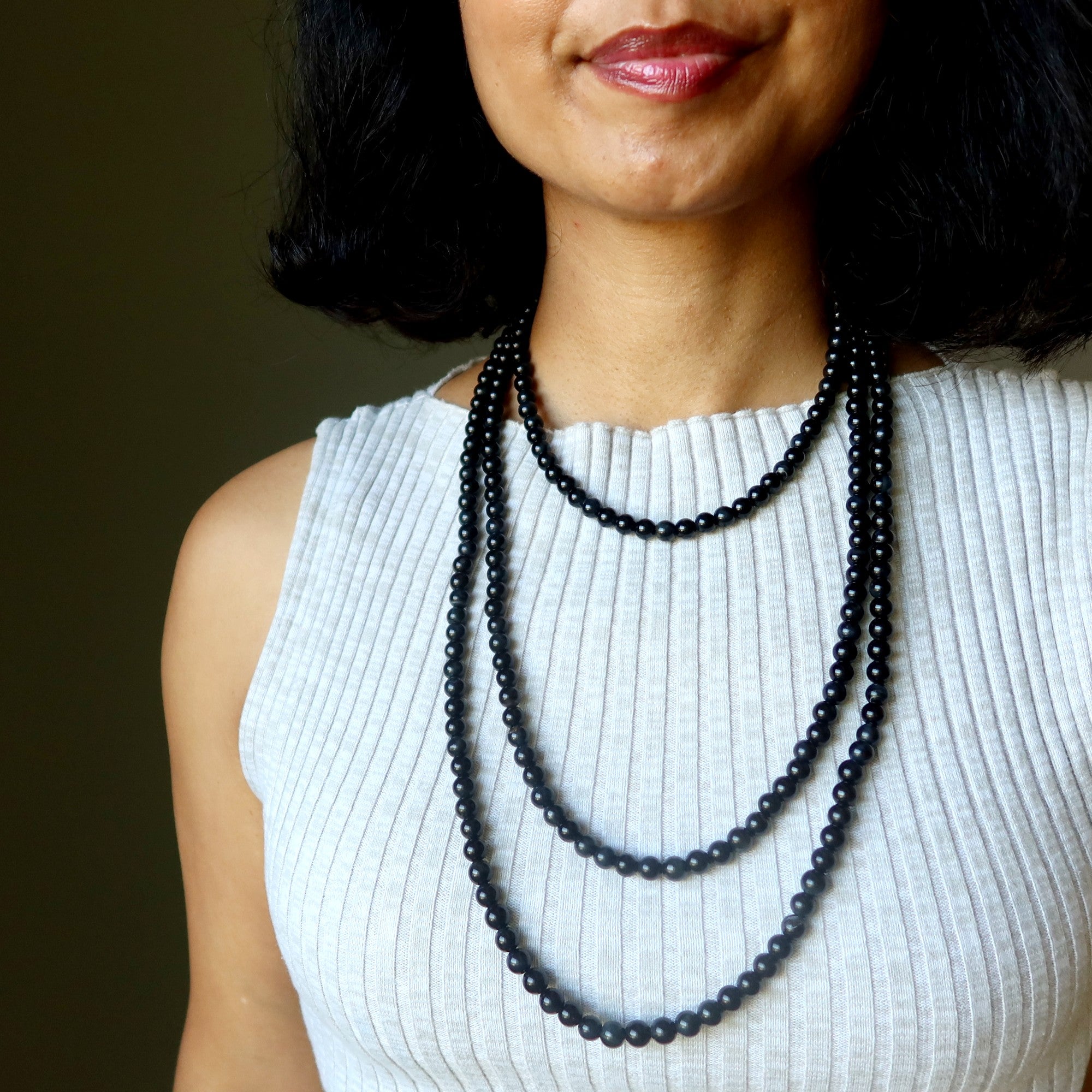 Collier Œil de Faucon Perles Pierres Précieuses Vole Haut