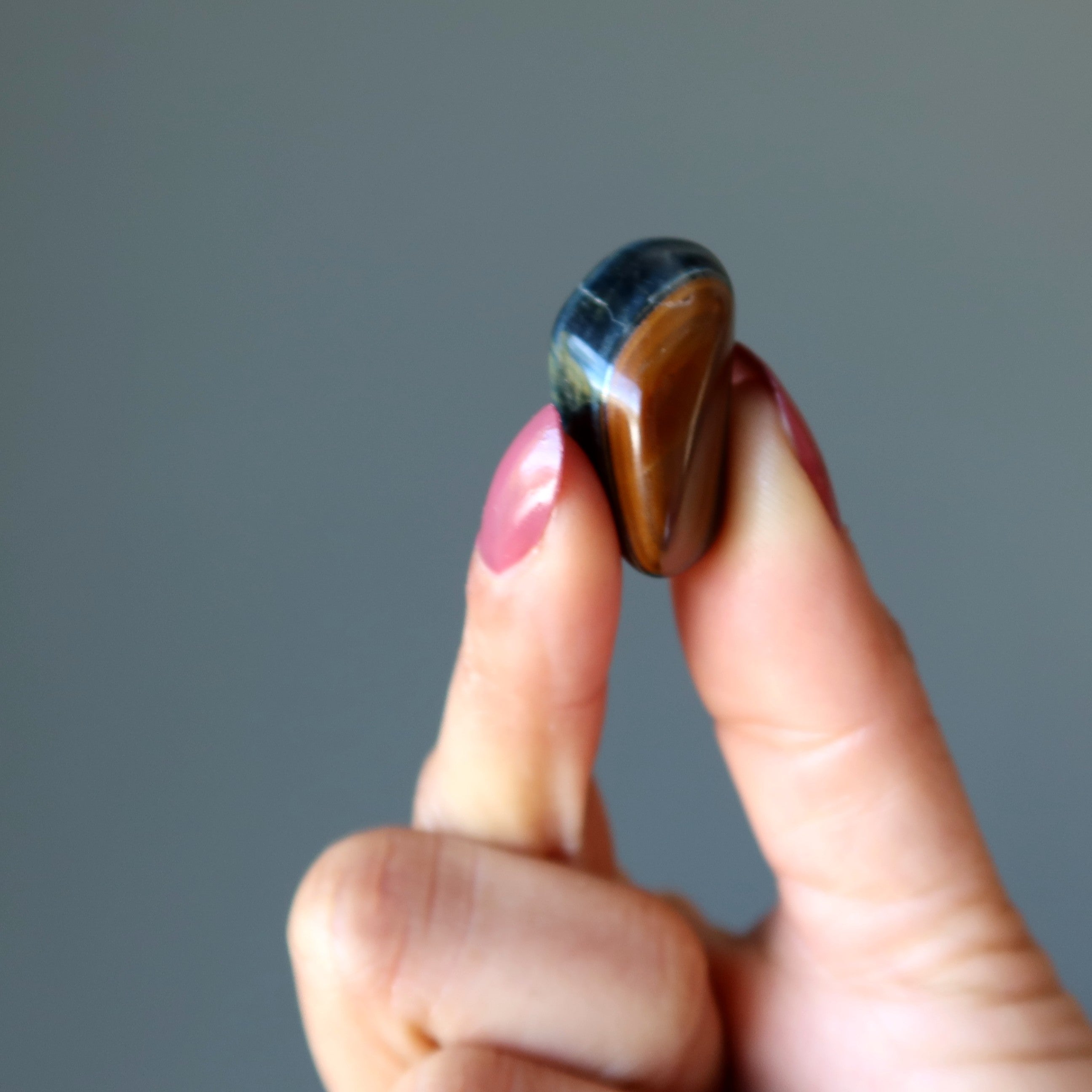 Hawks Eye Tumbled Stone Blue Tiger