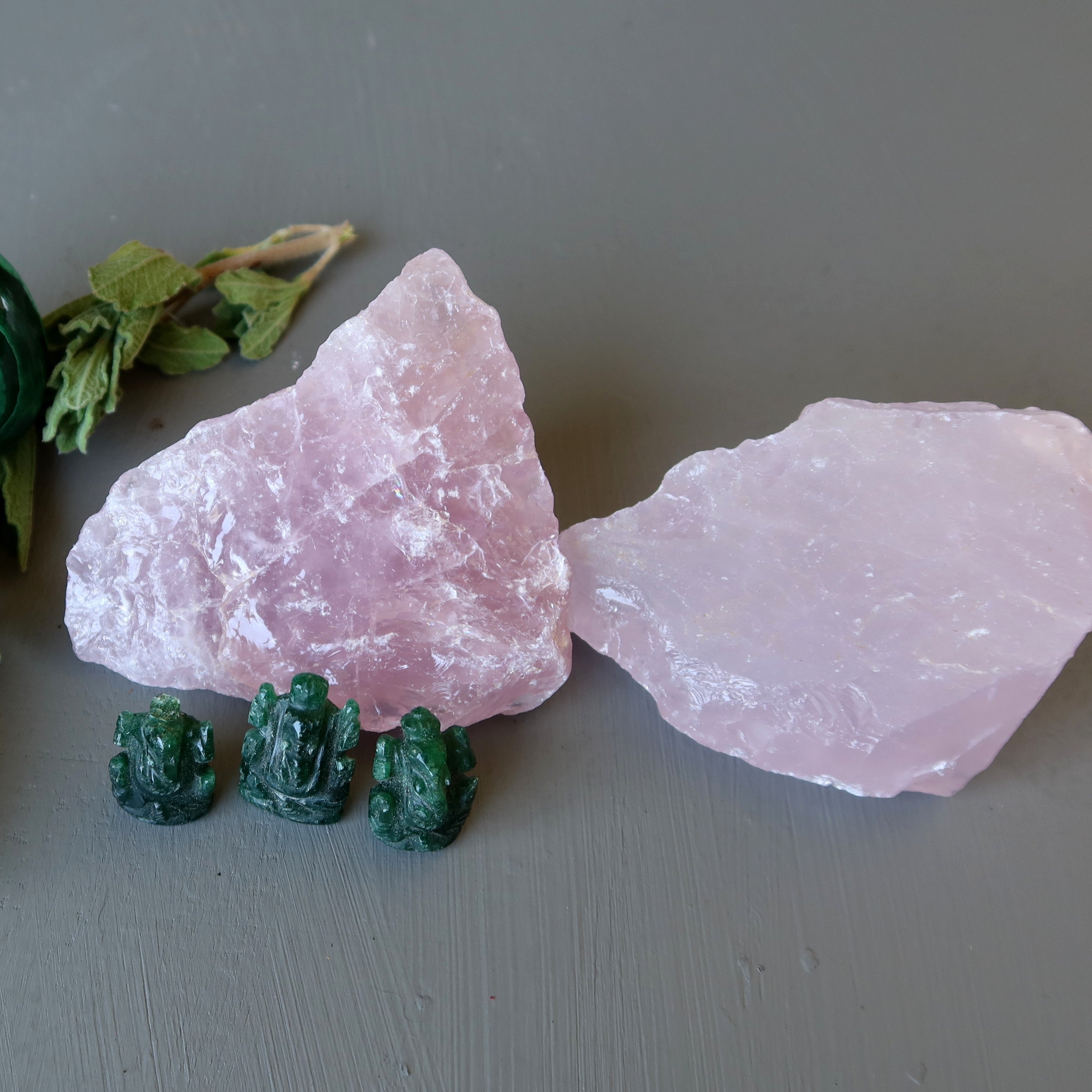 Rosenquarz Rohkristall Paar rosa Wahre Liebe Edelsteine